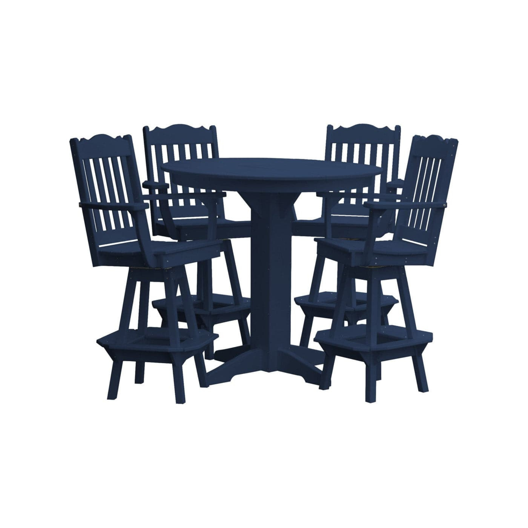 Keystone Amish Co. York 5-Piece Poly Bar Dining Set with Round Table
