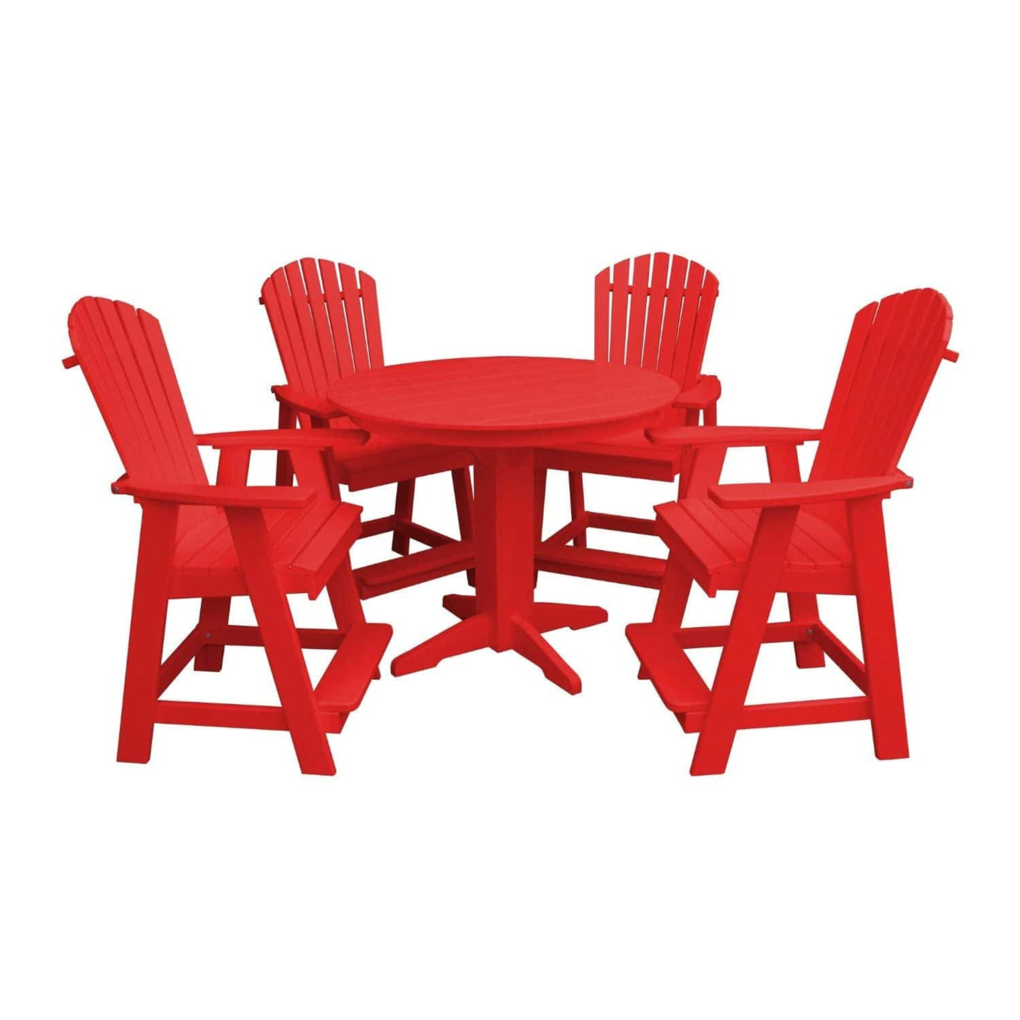 Keystone Amish Co. Sunburst 5-Piece Counter Height Poly Round Dining Set