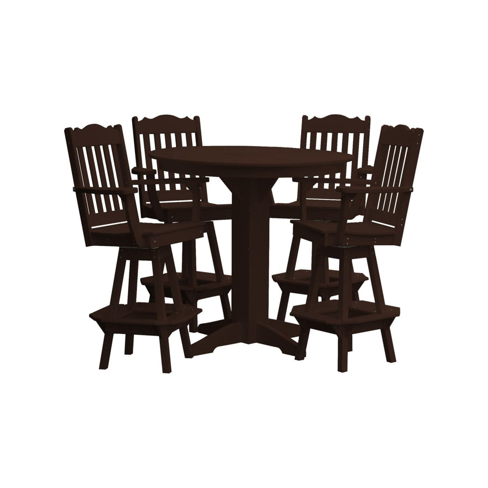 Keystone Amish Co. York 5-Piece Poly Bar Dining Set with Round Table