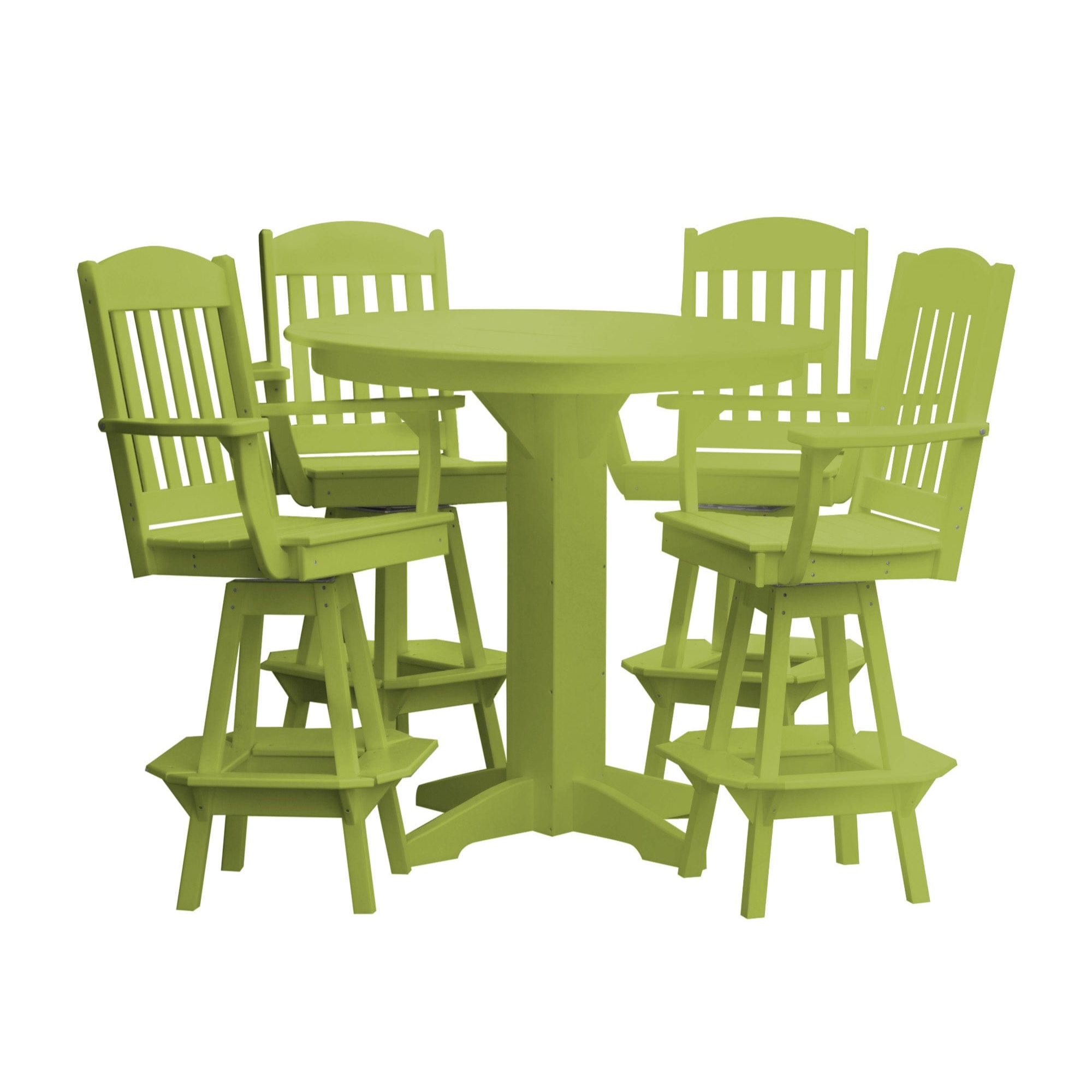 Keystone Amish Co. Classic 5-Piece Poly Round Bar-Height Dining Set