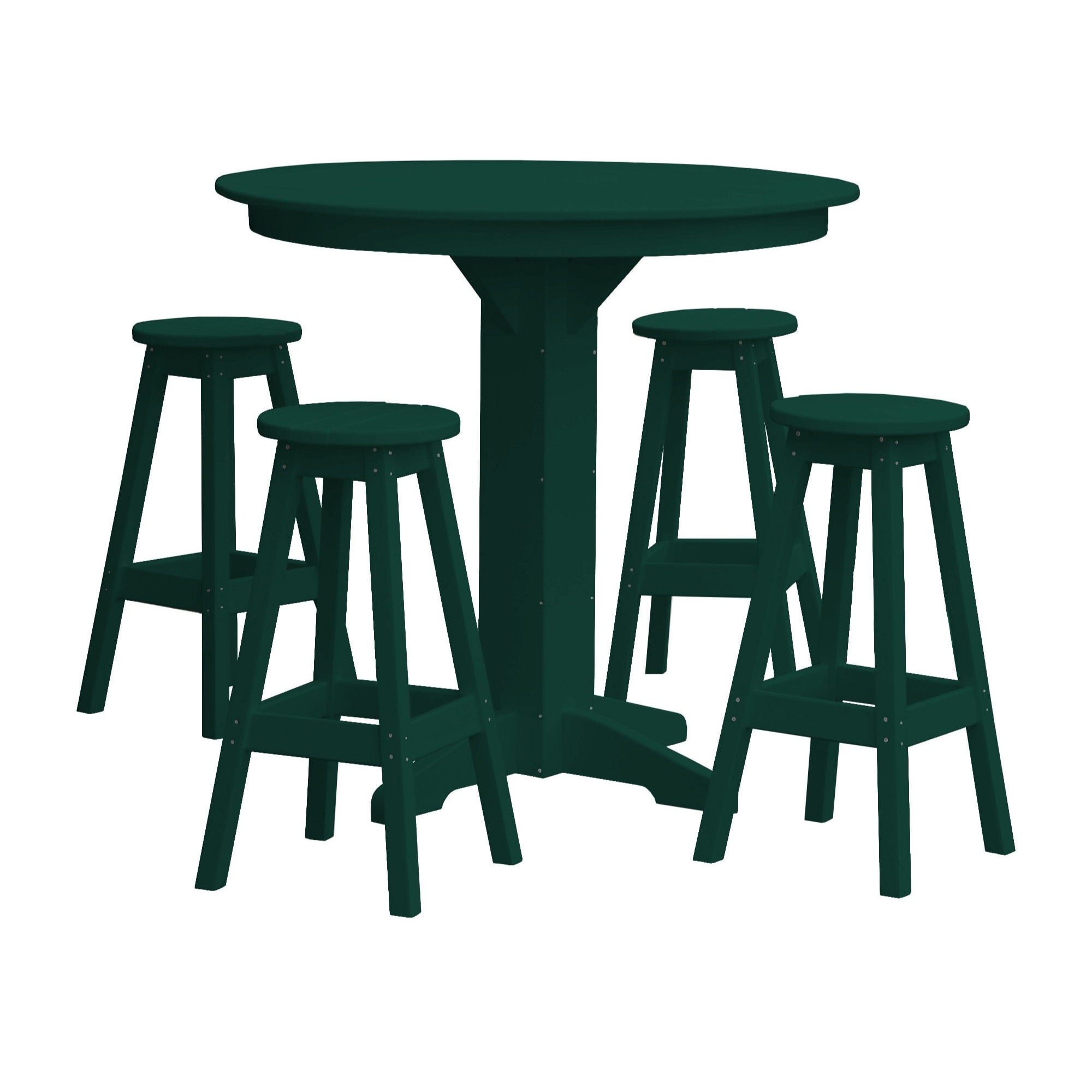 Keystone Amish Co. Poly Composite Sierra 5-Piece Bar Set with Round Table