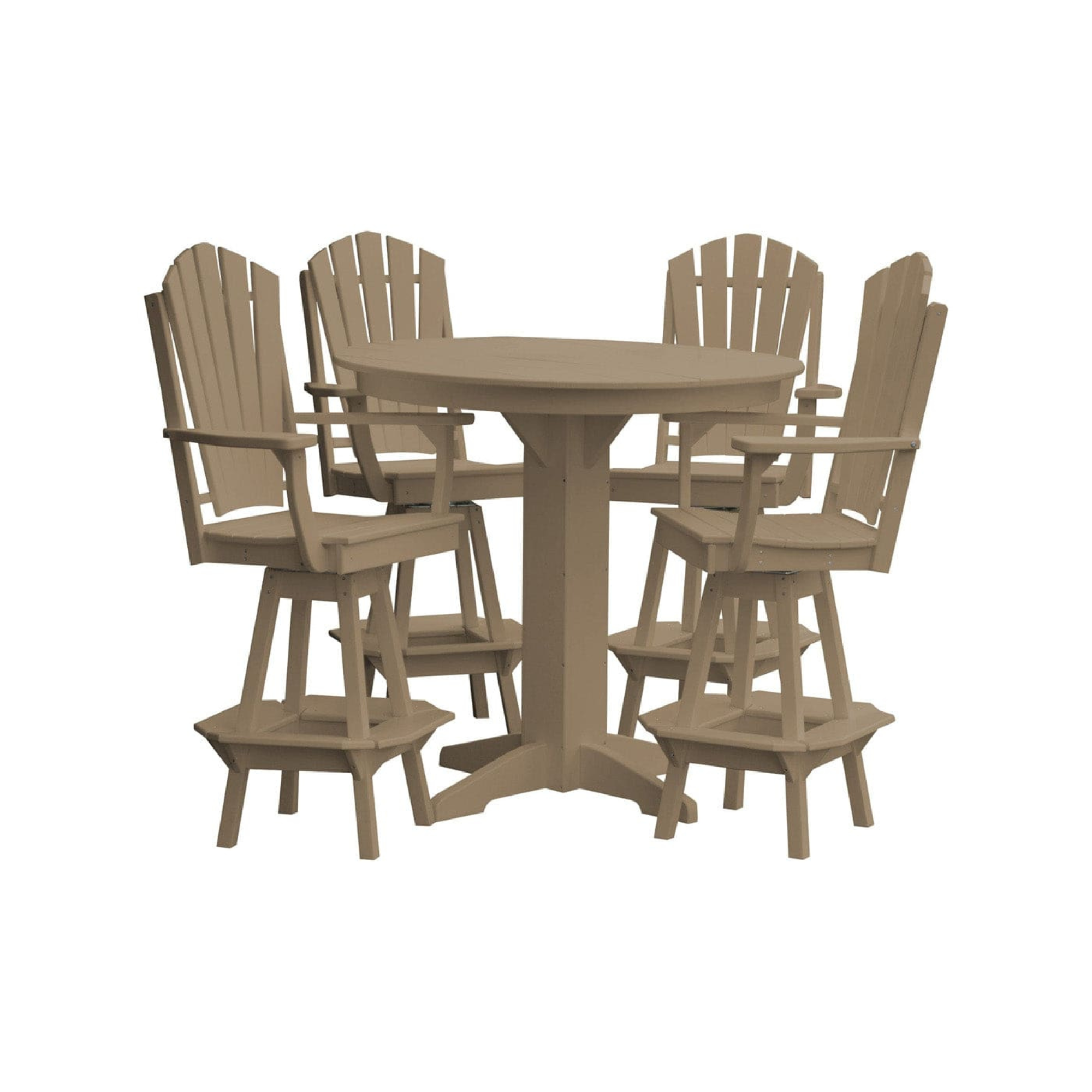 Keystone Amish Co. Sunburst 5-Piece Poly Bar Dining Set with Round Table