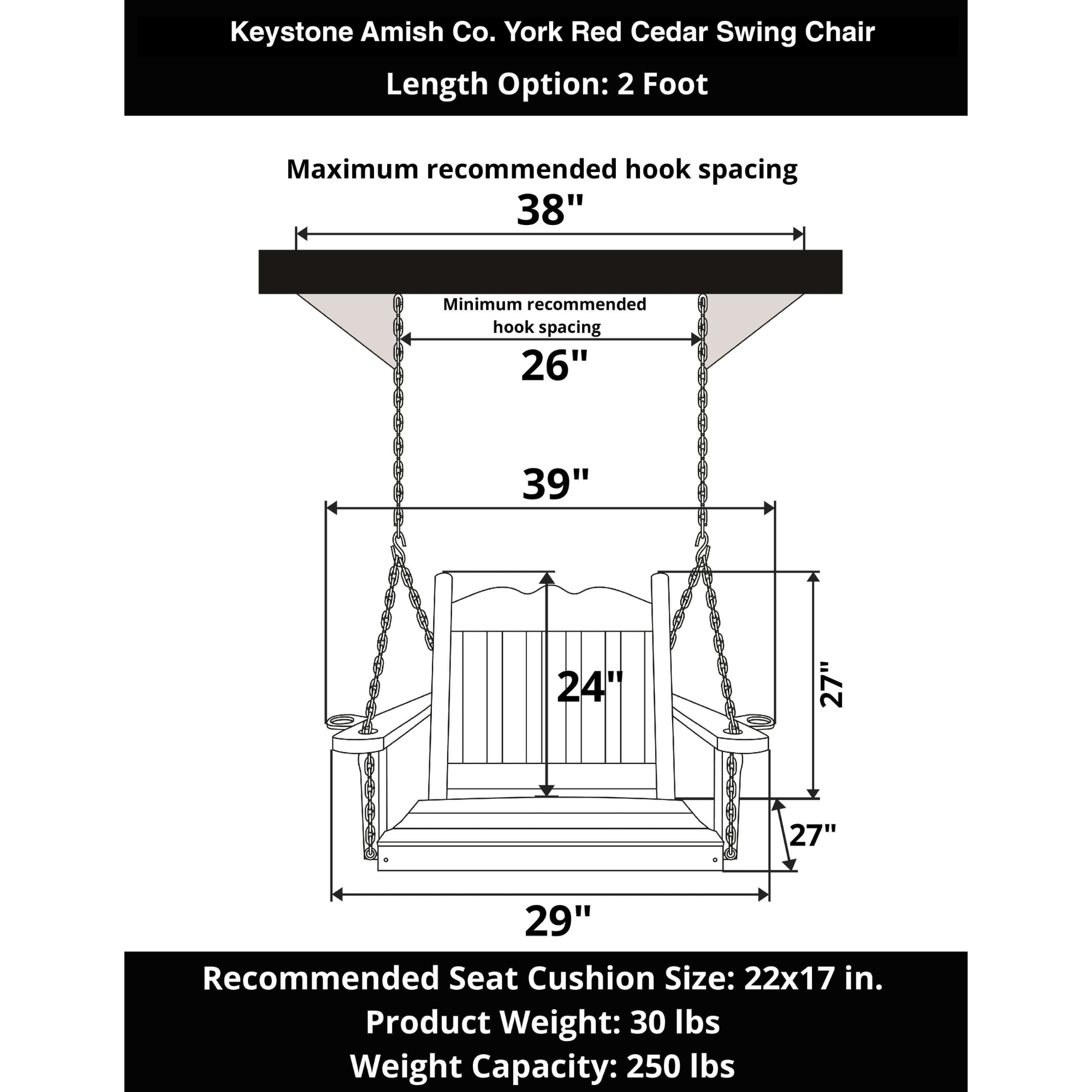 Keystone Amish Co. York Red Cedar Swing Chair