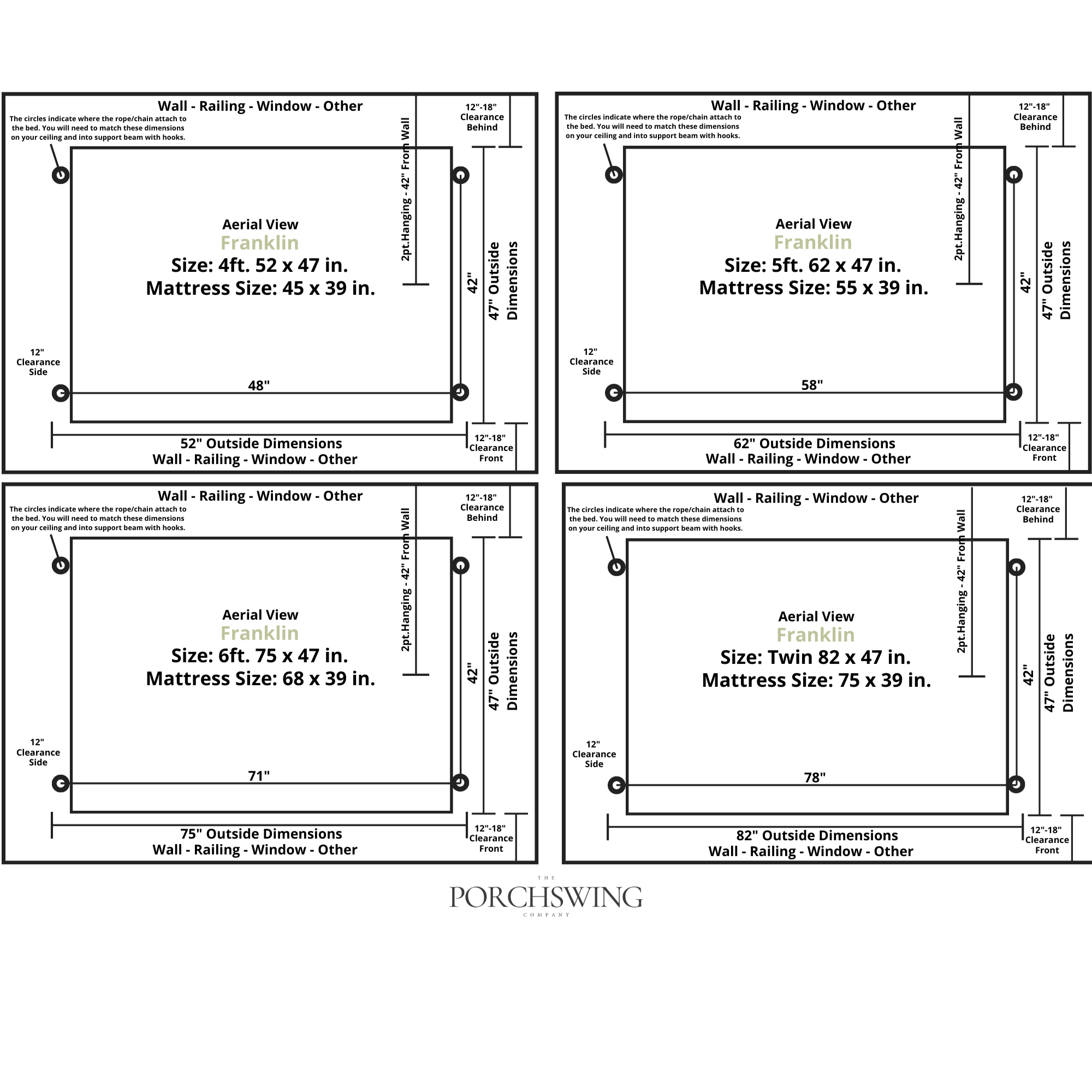 Keystone Amish Co. 6 Foot Franklin Porch Swing Bed, Canary Yellow Paint