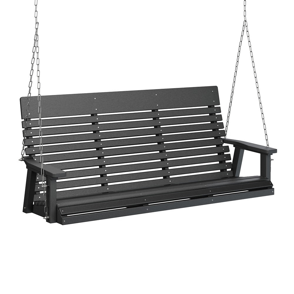 Berlin Gardens Casual Back Poly Lumber Three Seat Swing with Stainless Steel Chains