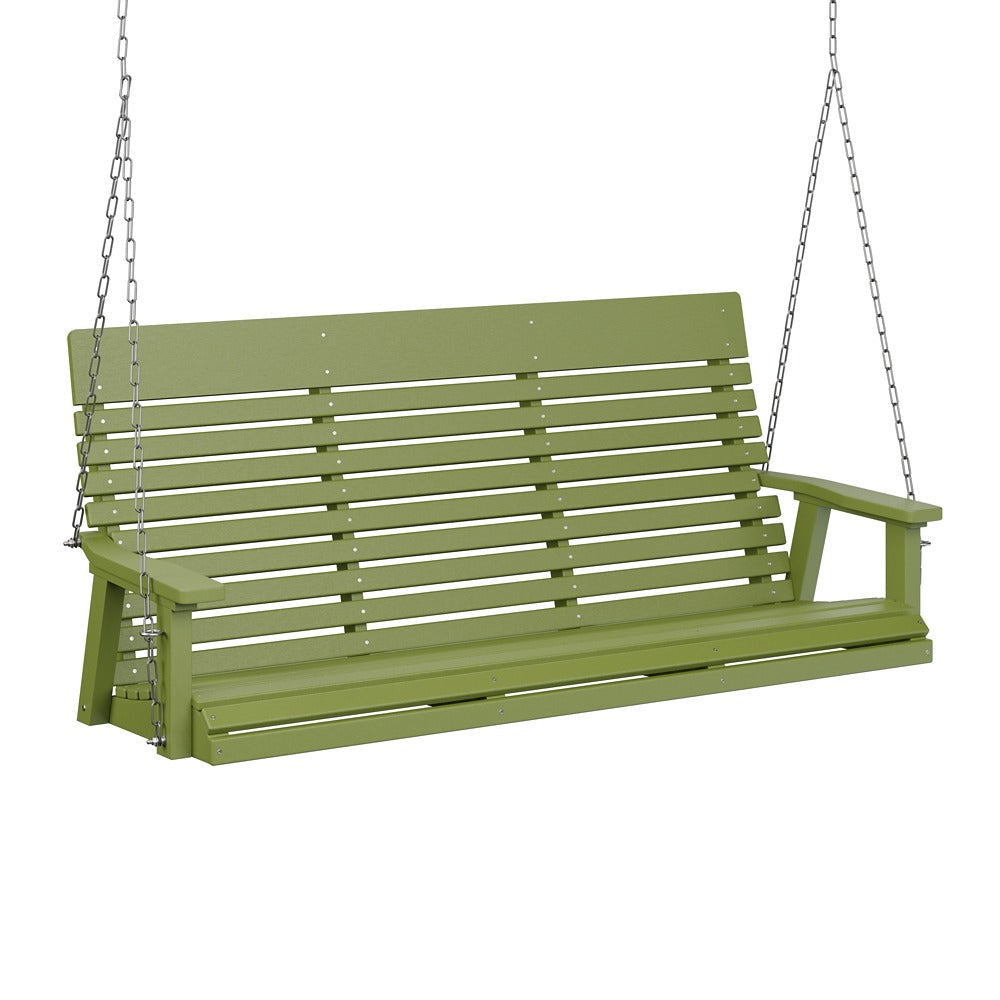 Berlin Gardens Casual Back Poly Lumber Three Seat Swing with Stainless Steel Chains