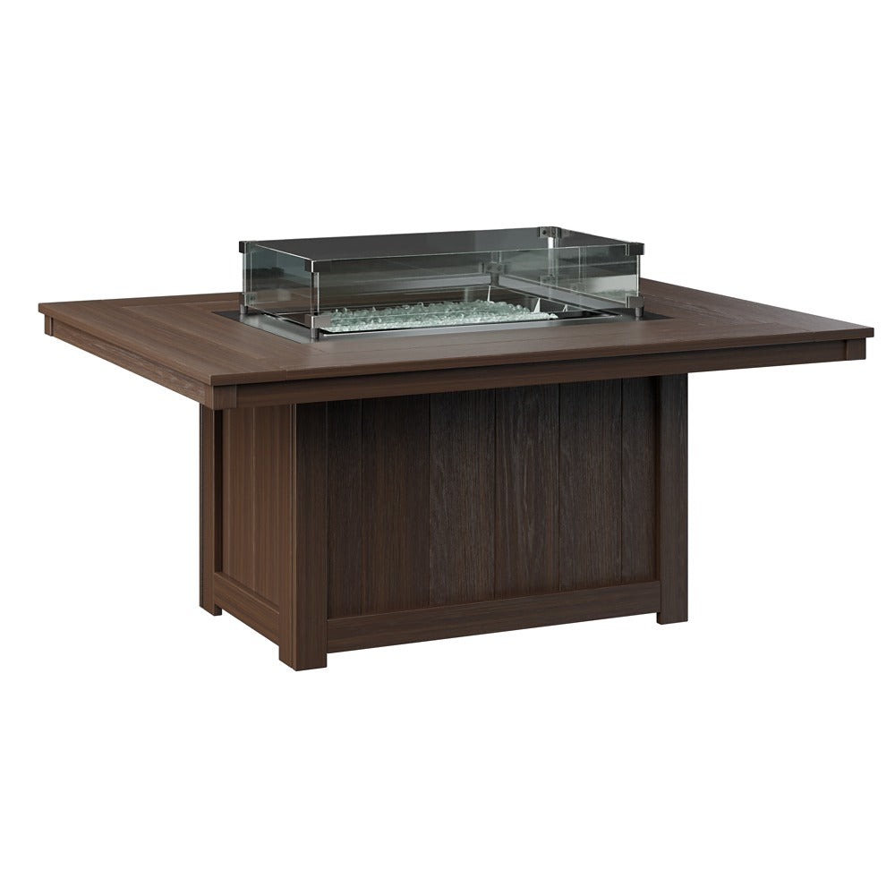 Berlin Gardens Donoma Rectangular Poly Lumber Fire Pit Table