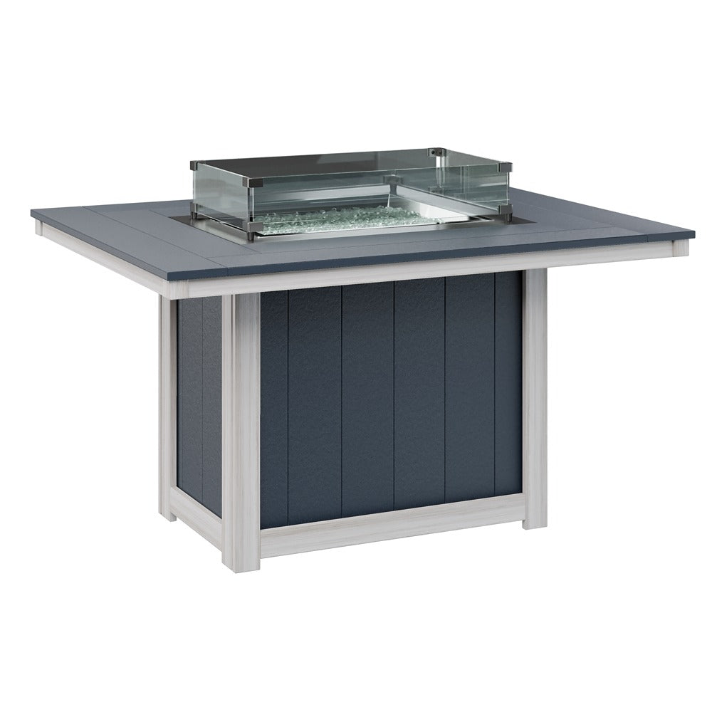 Berlin Gardens Donoma 54″ Rectangular Dining Poly Lumber Fire Pit Table
