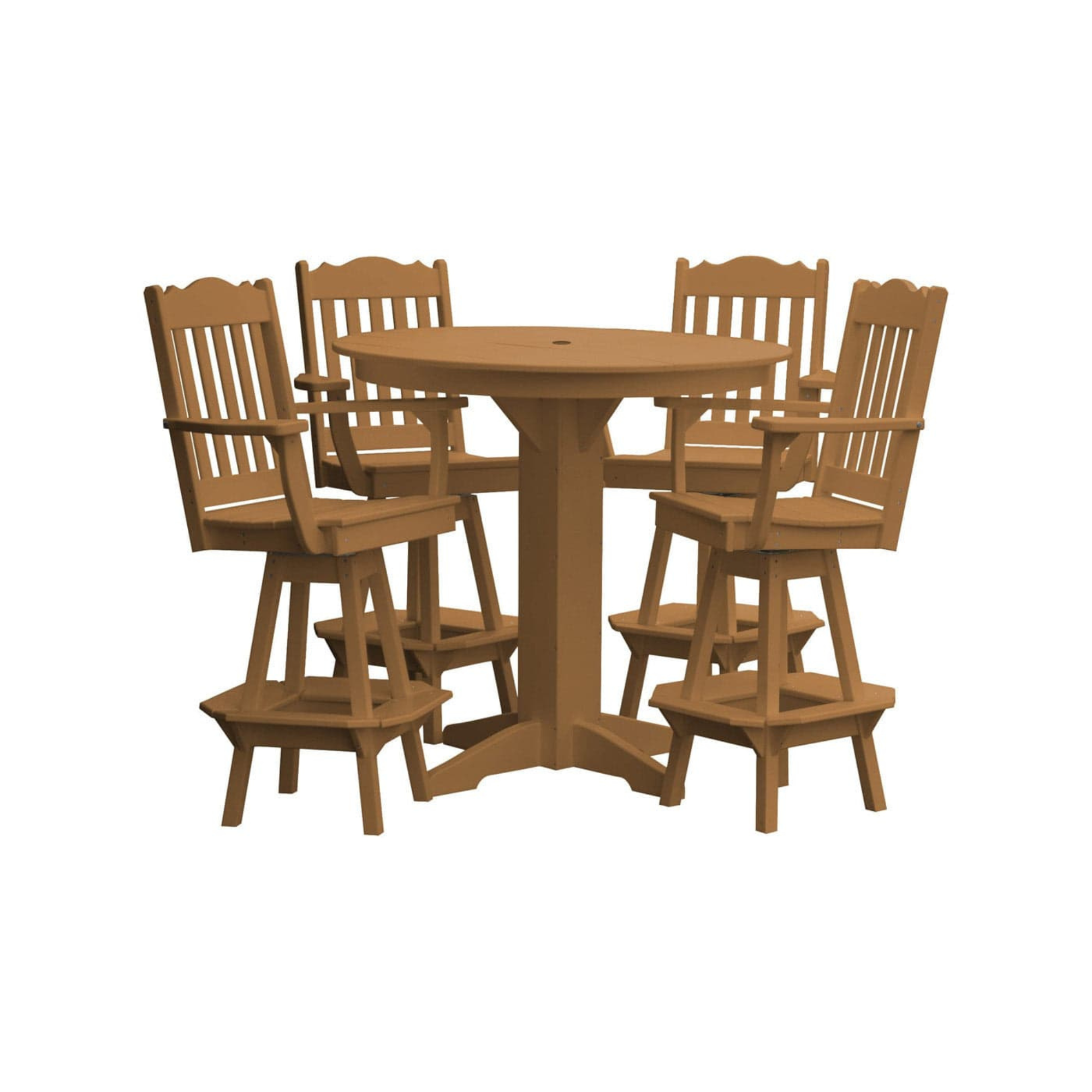 Keystone Amish Co. York 5-Piece Poly Bar Dining Set with Round Table