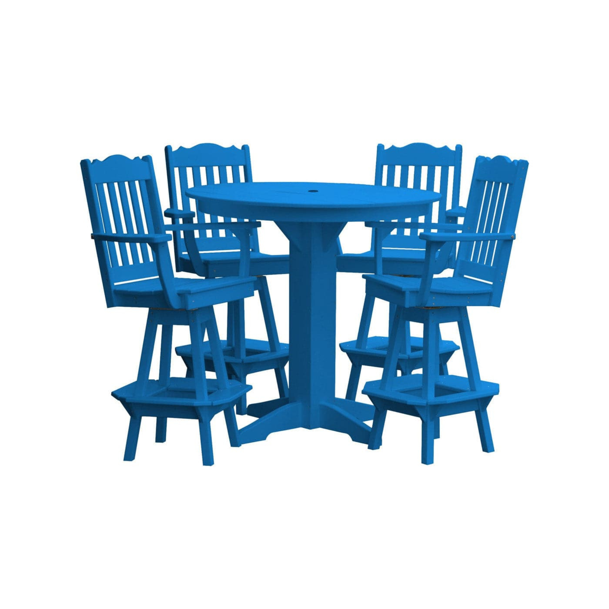 Keystone Amish Co. York 5-Piece Poly Bar Dining Set with Round Table