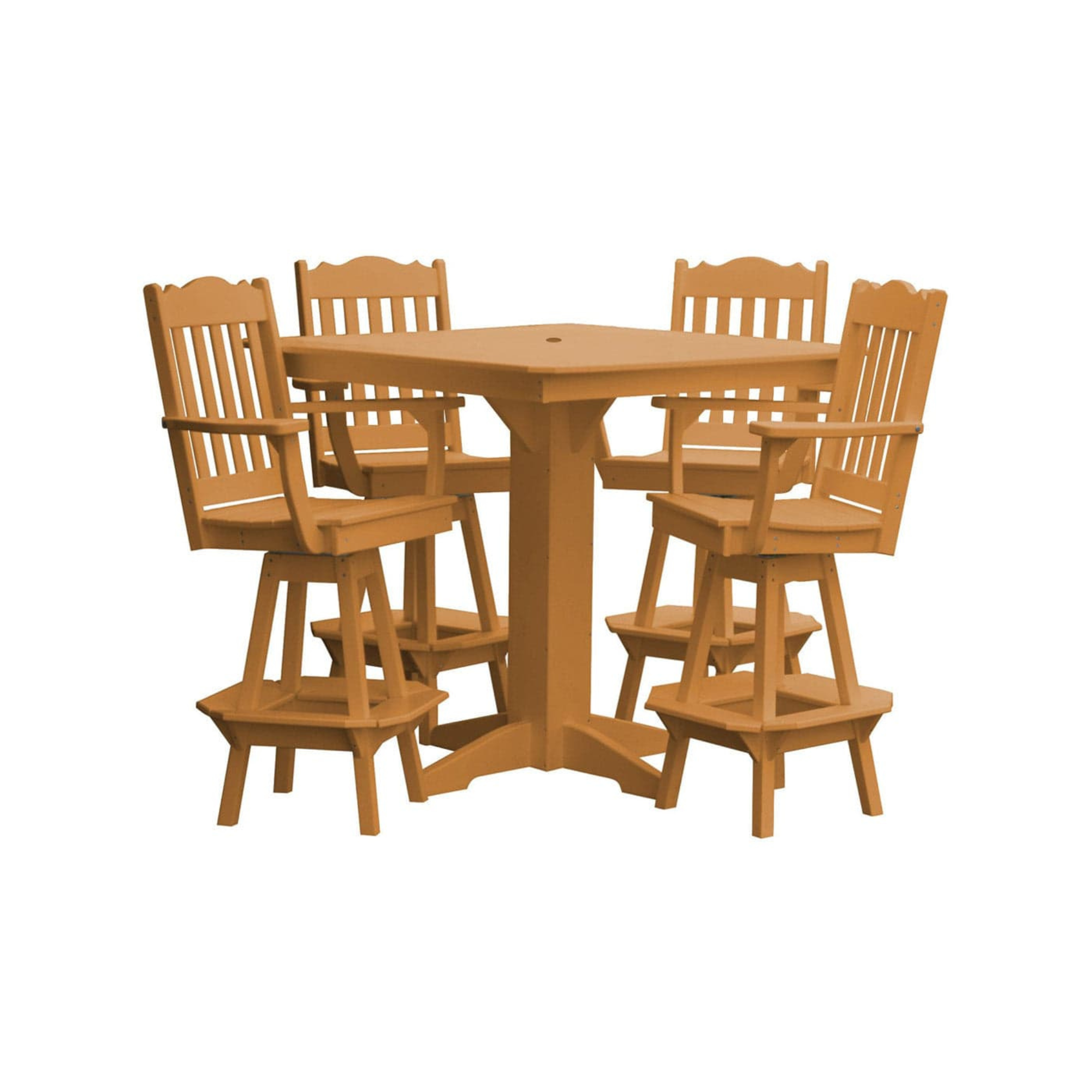 Keystone Amish Co. York 5-Piece Poly Bar Dining Set with Square Table