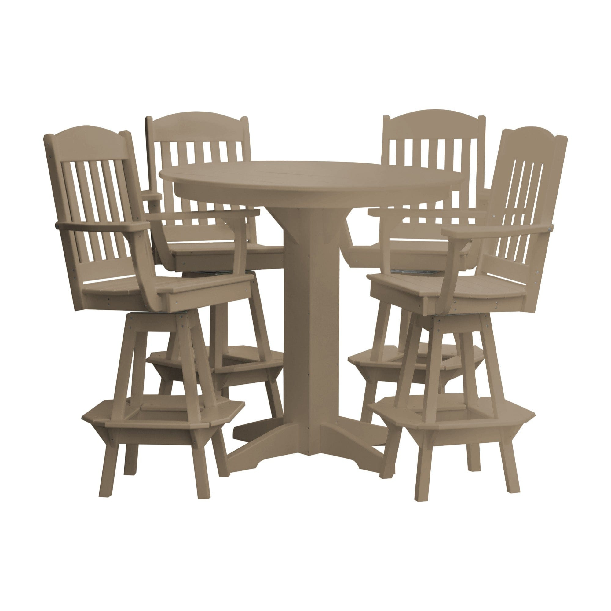 Keystone Amish Co. Classic 5-Piece Poly Round Bar-Height Dining Set