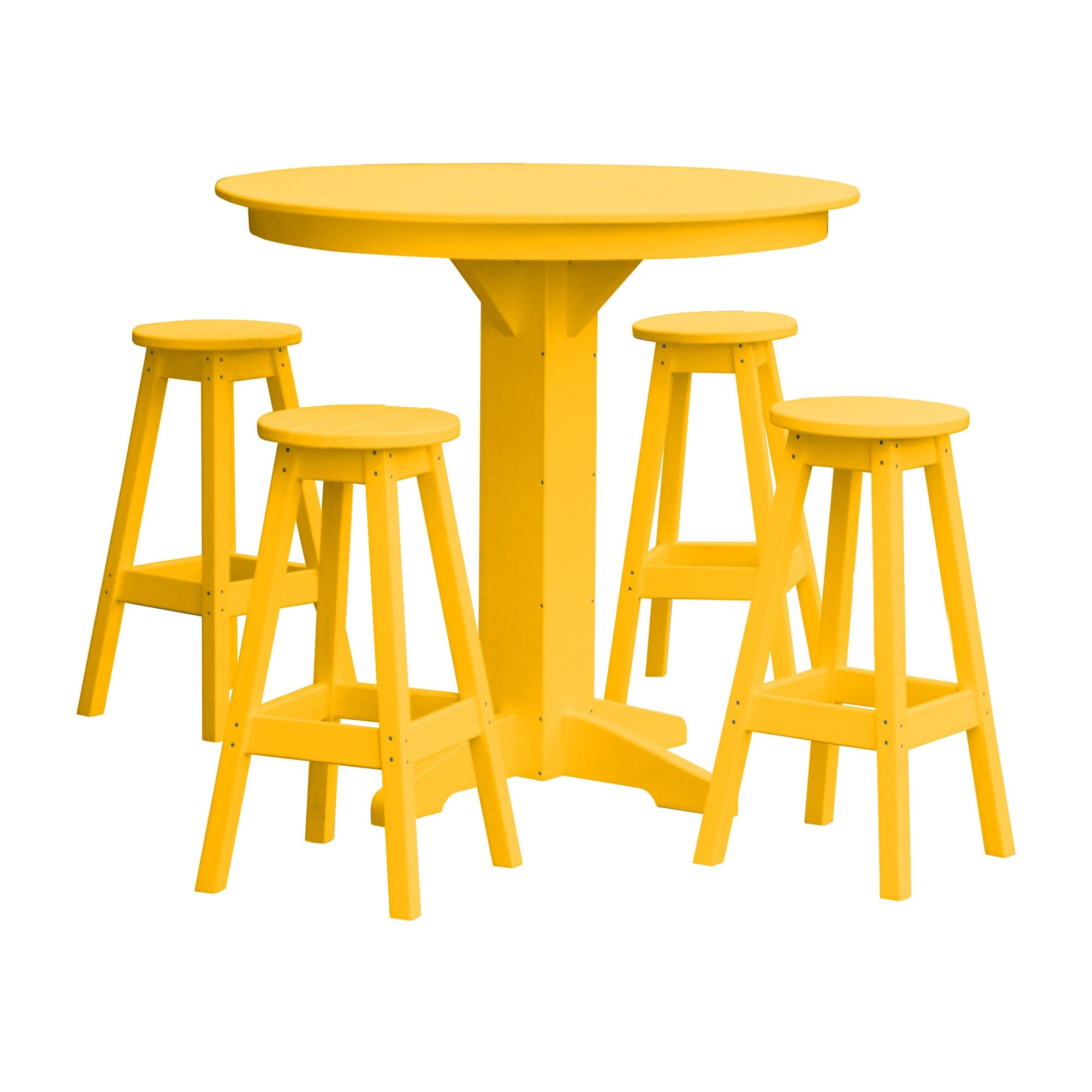 Keystone Amish Co. Poly Composite Sierra 5-Piece Bar Set with Round Table