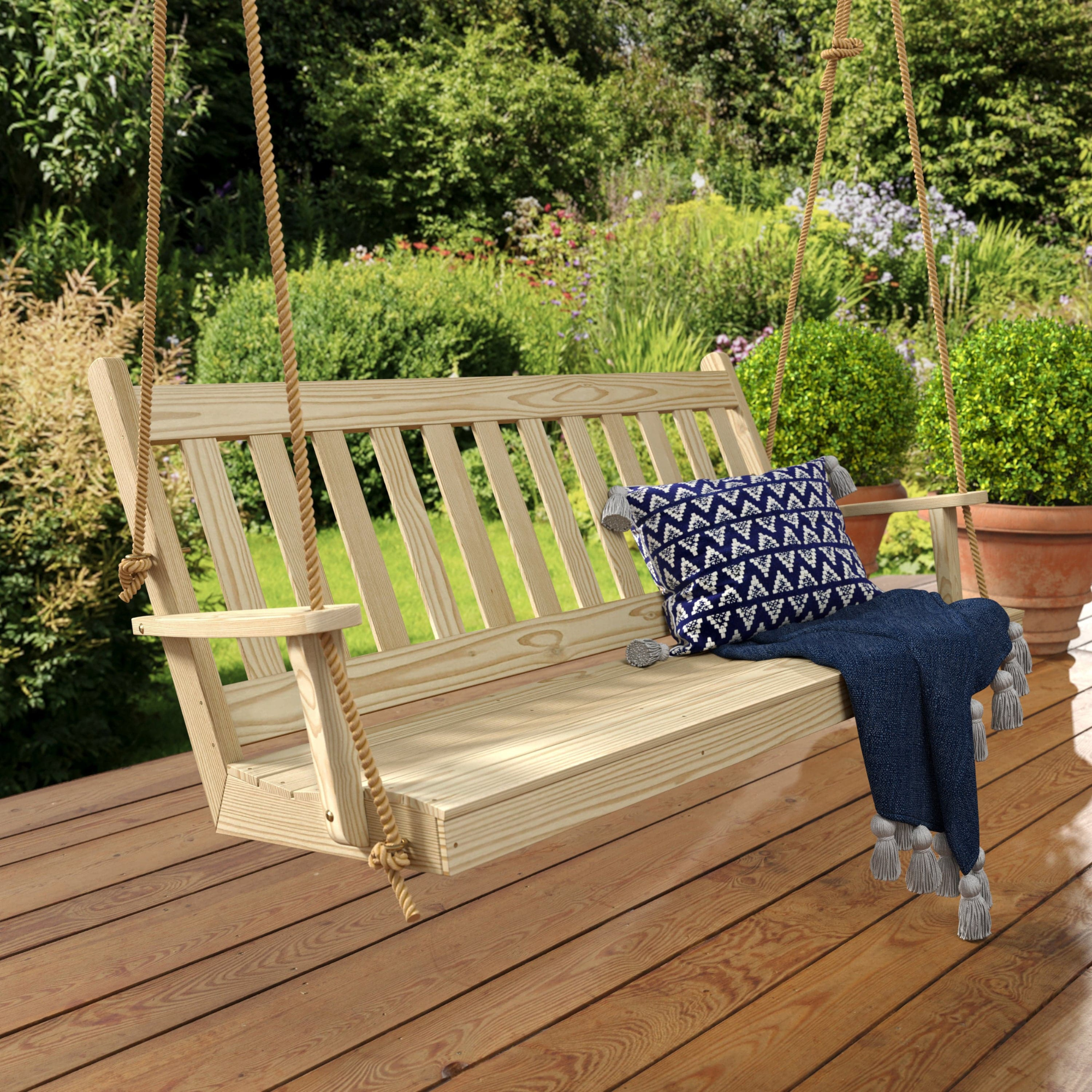 Keystone Amish Co. 4 Foot Franklin Porch Swing, Carribean Blue