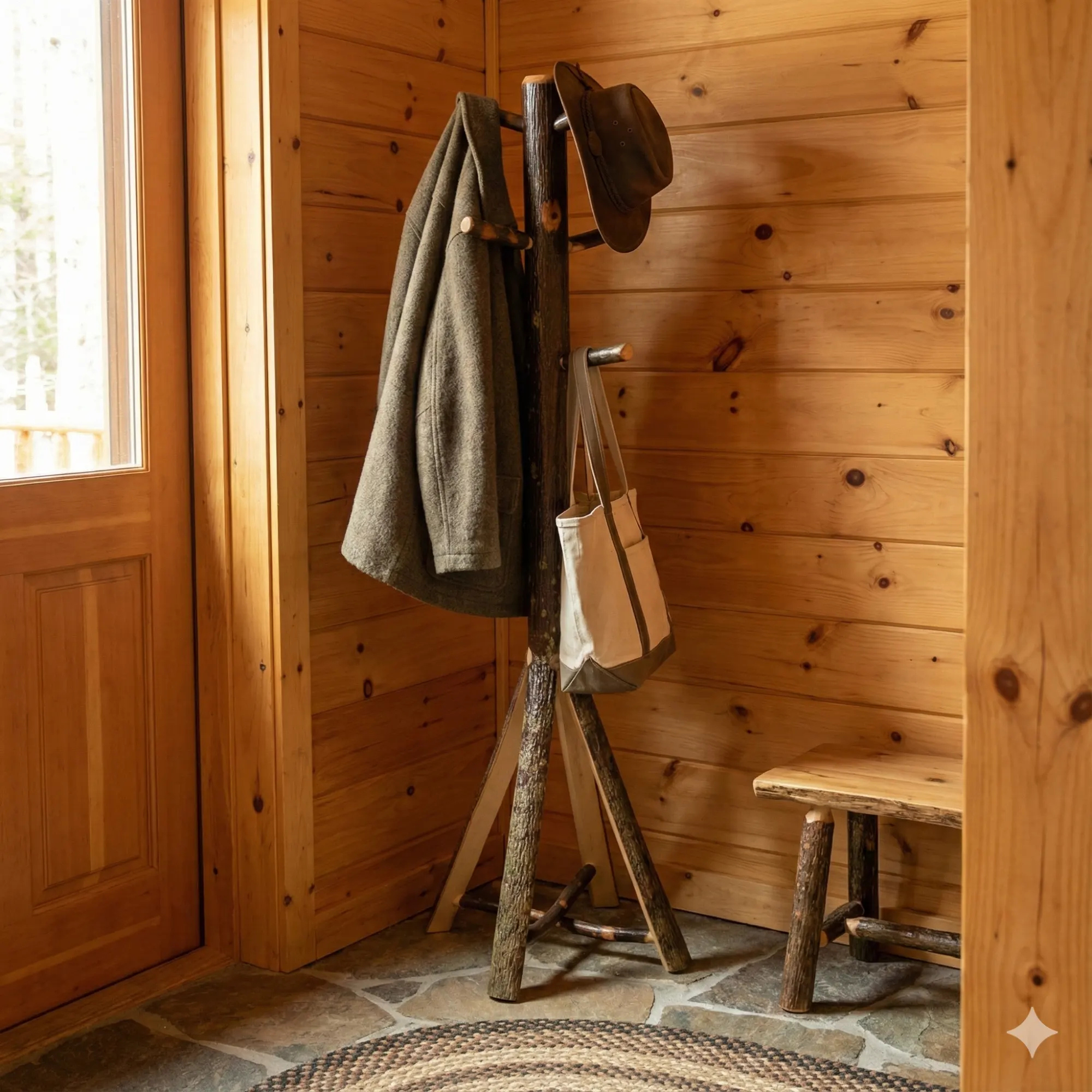 Keystone Amish Co. Hickory Rustic Coat Tree