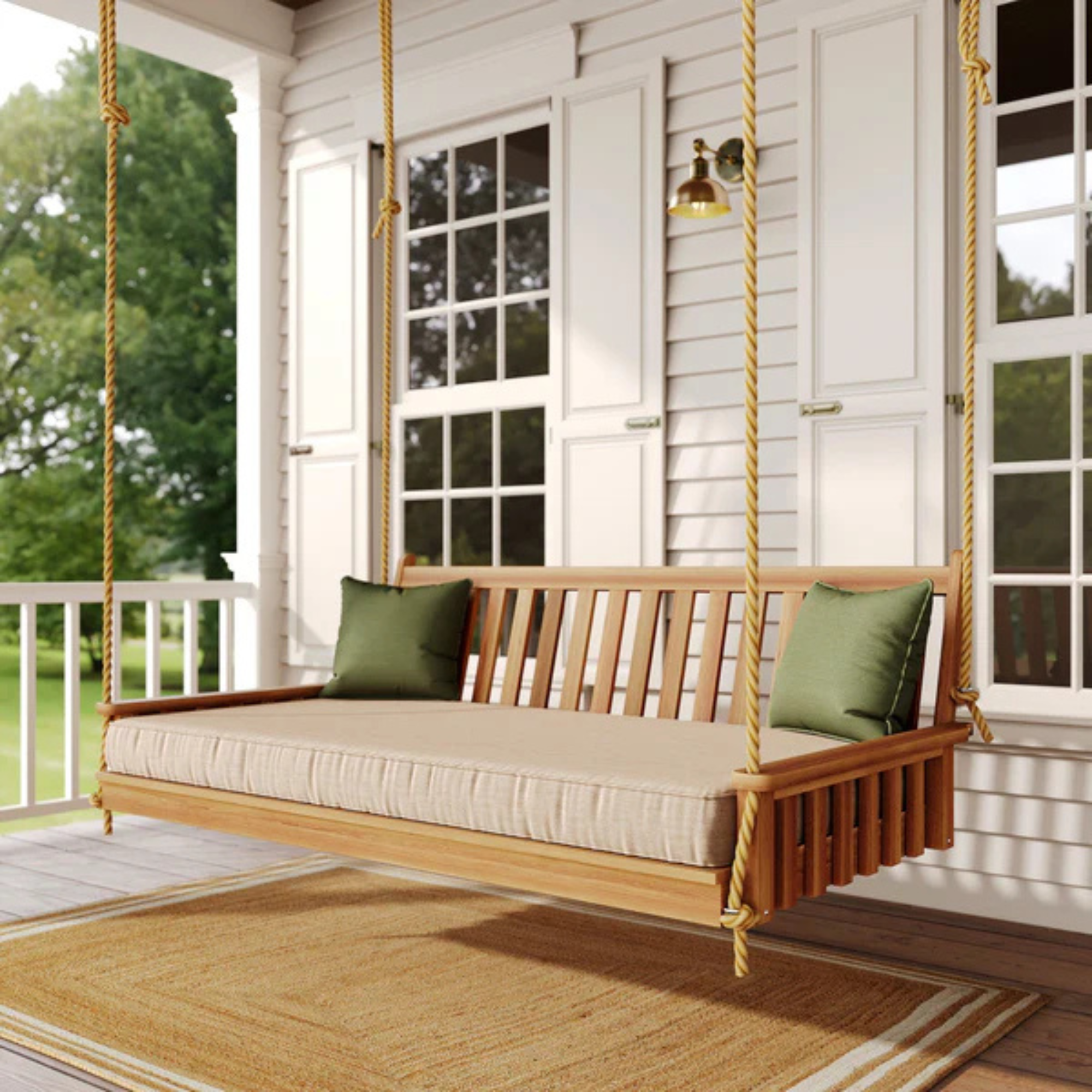 Keystone Amish Co. 4 Foot Franklin Red Cedar Swing Bed, Cedar Stain