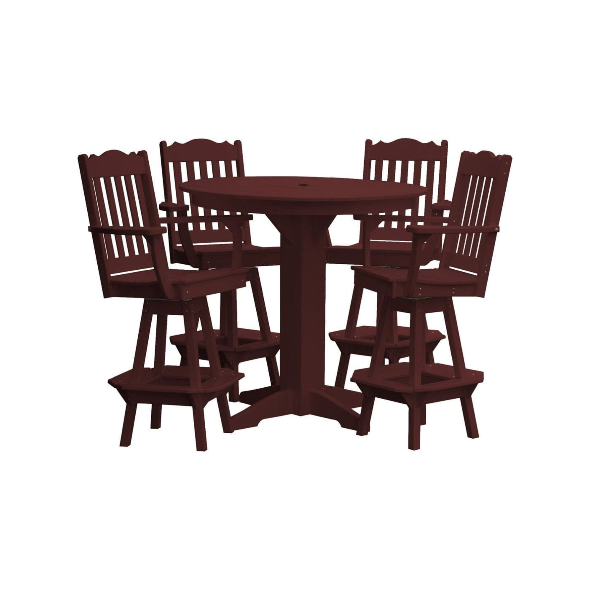 Keystone Amish Co. York 5-Piece Poly Bar Dining Set with Round Table