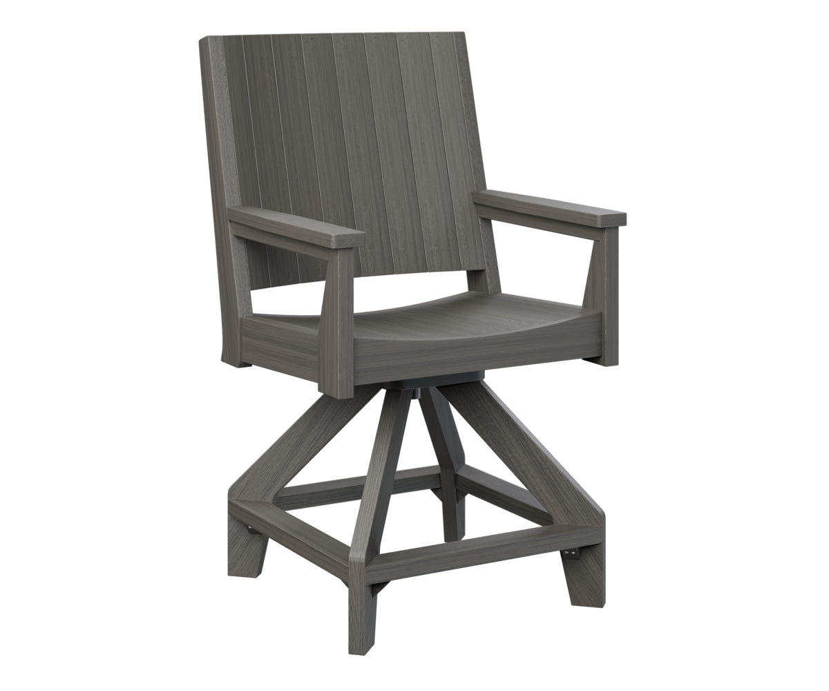 Berlin Gardens Mayhew Outdoor Poly Lumber Chat Swivel Counter Height Chair