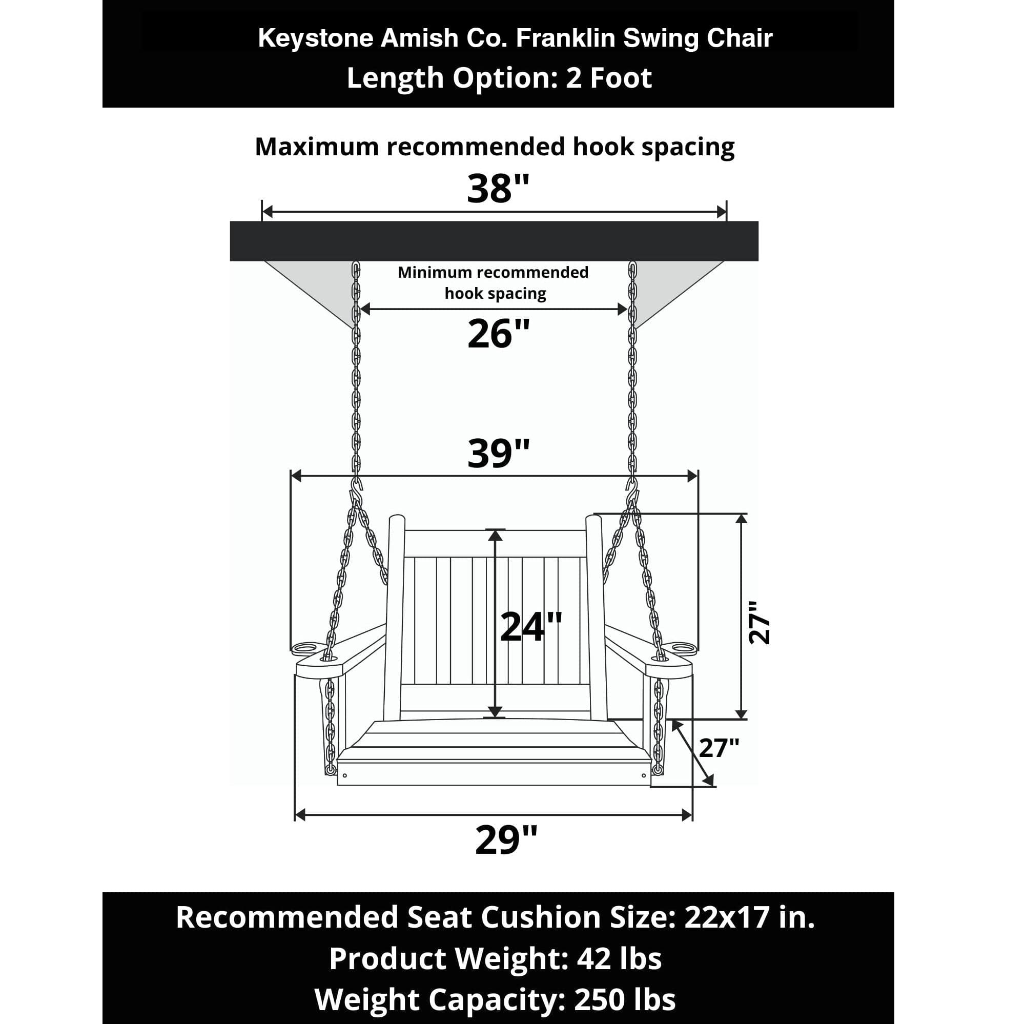 Keystone Amish Co. Franklin Swing Chair, Black