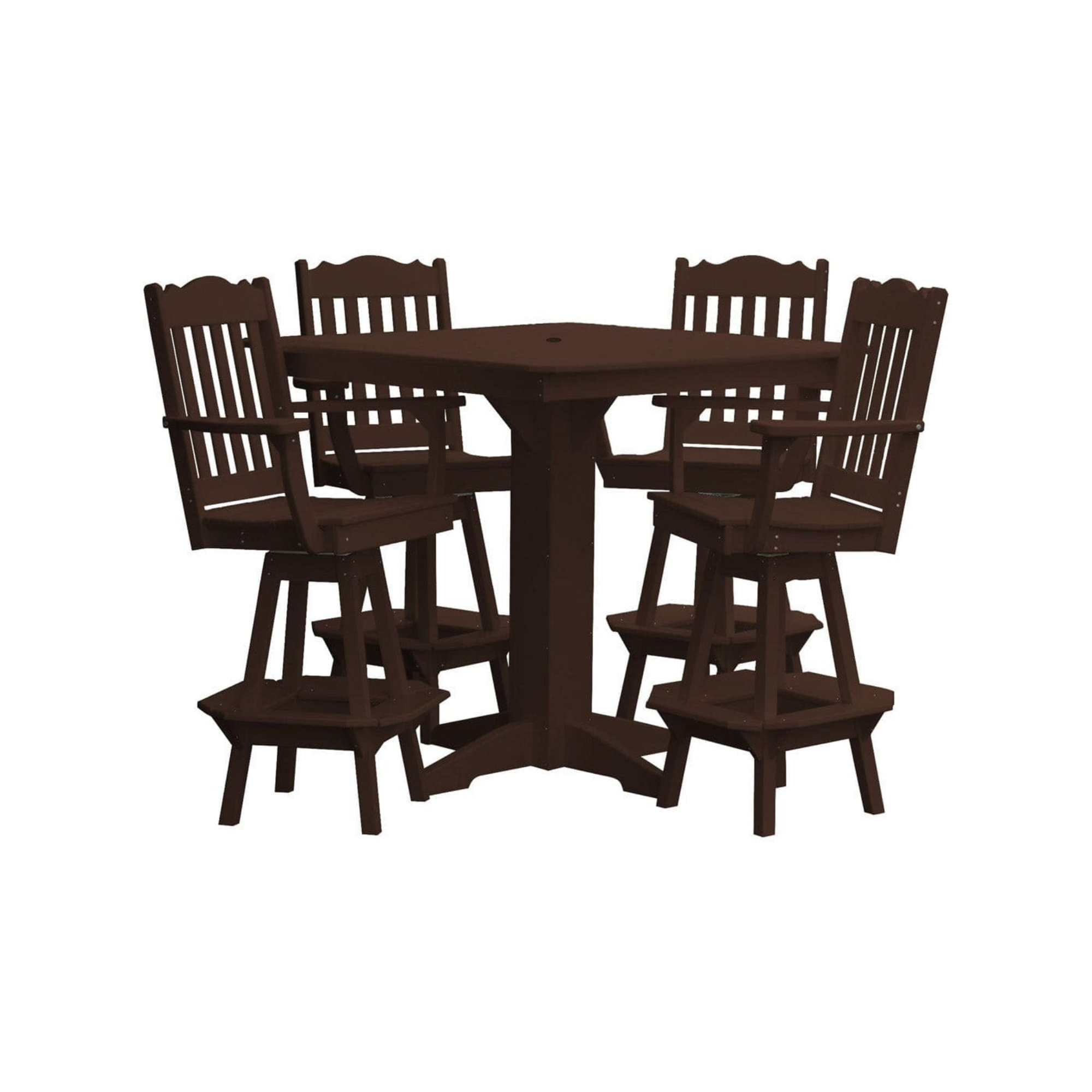 Keystone Amish Co. York 5-Piece Poly Bar Dining Set with Square Table