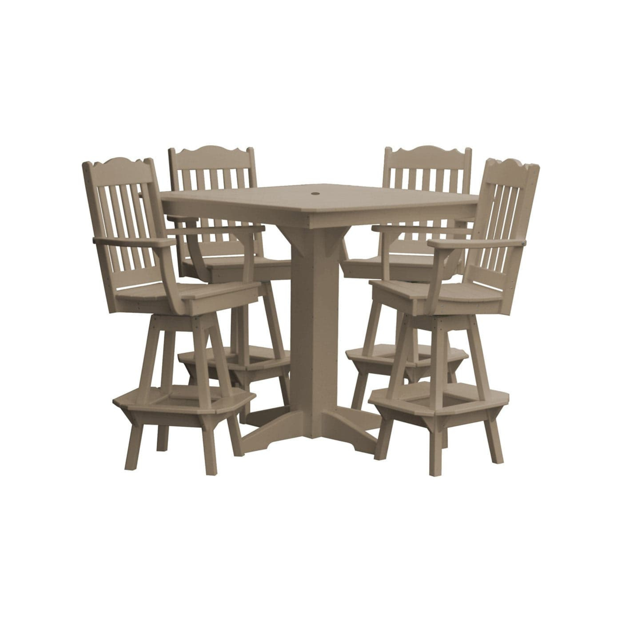 Keystone Amish Co. York 5-Piece Poly Bar Dining Set with Square Table