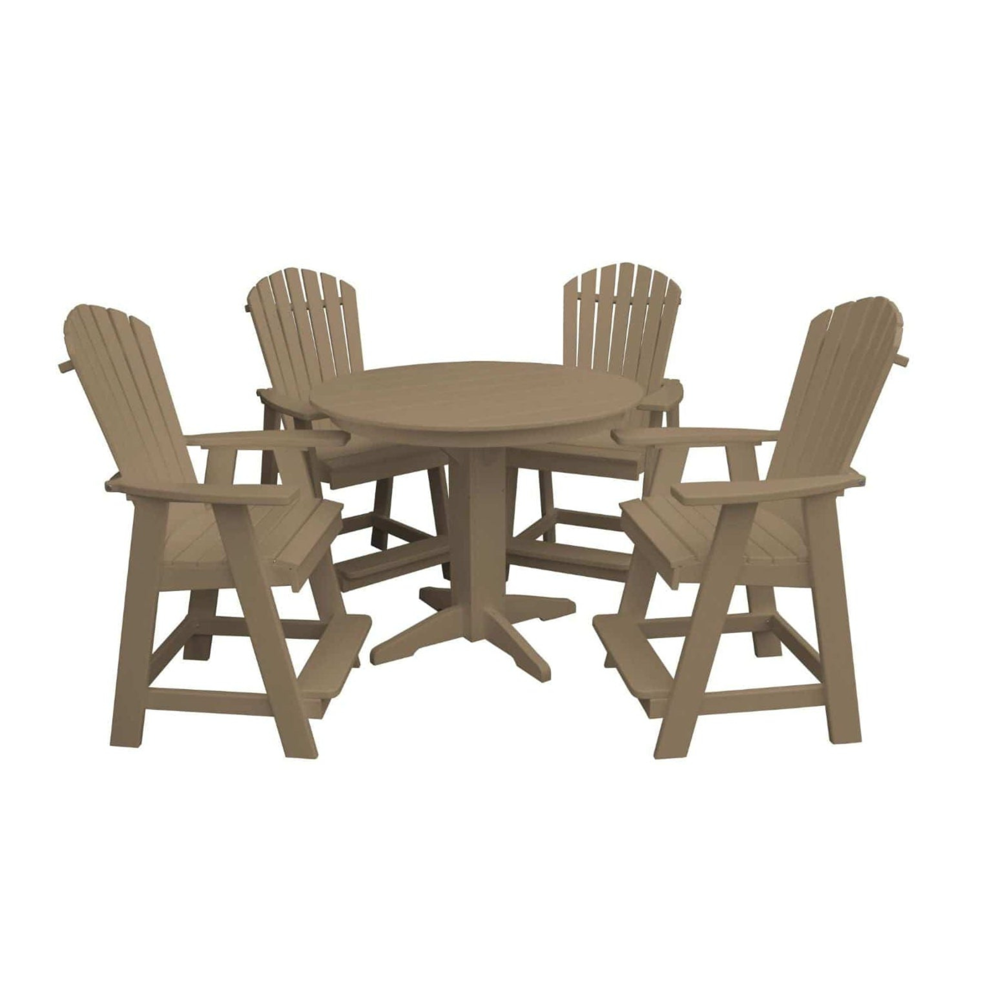 Keystone Amish Co. Sunburst 5-Piece Counter Height Poly Round Dining Set