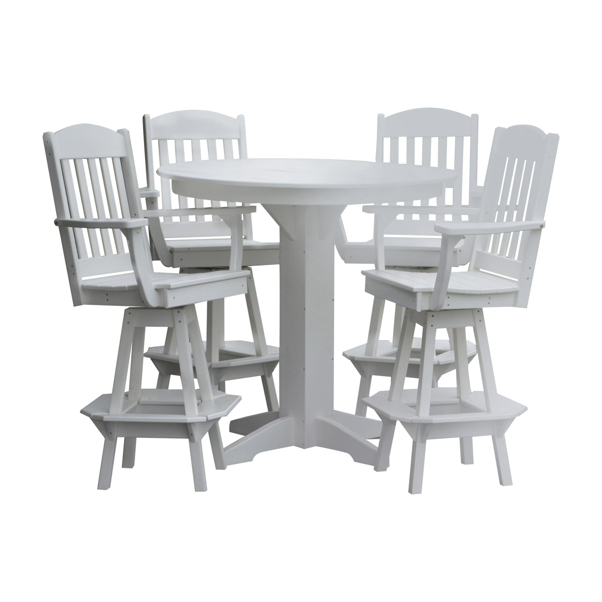 Keystone Amish Co. Classic 5-Piece Poly Round Bar-Height Dining Set