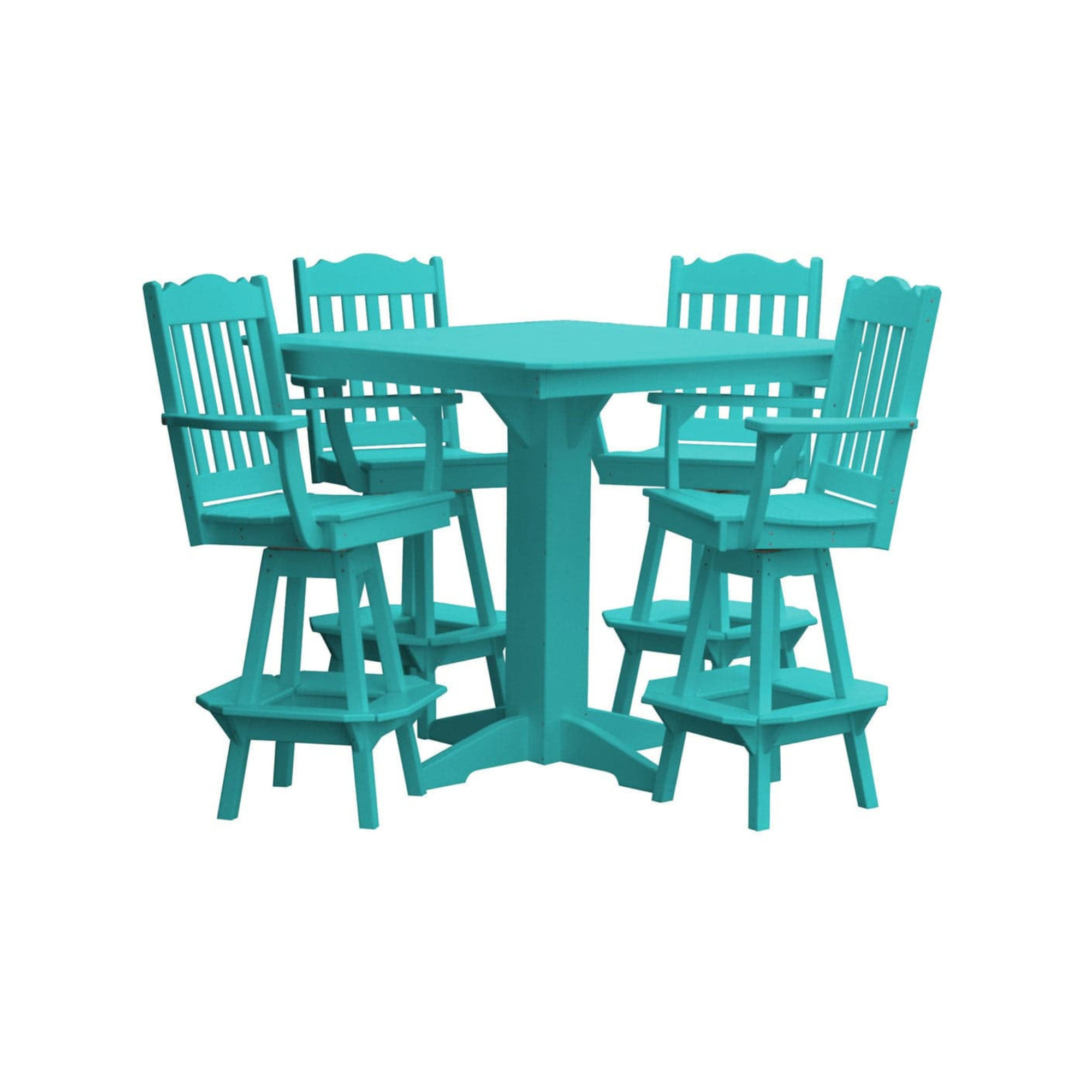 Keystone Amish Co. York 5-Piece Poly Bar Dining Set with Square Table