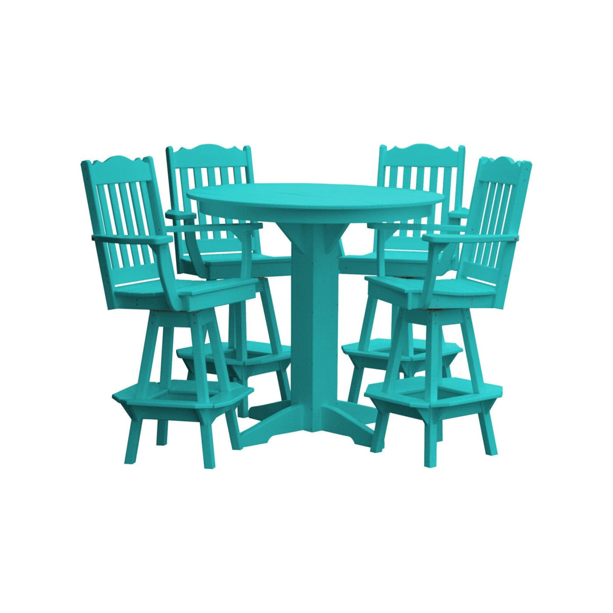 Keystone Amish Co. York 5-Piece Poly Bar Dining Set with Round Table