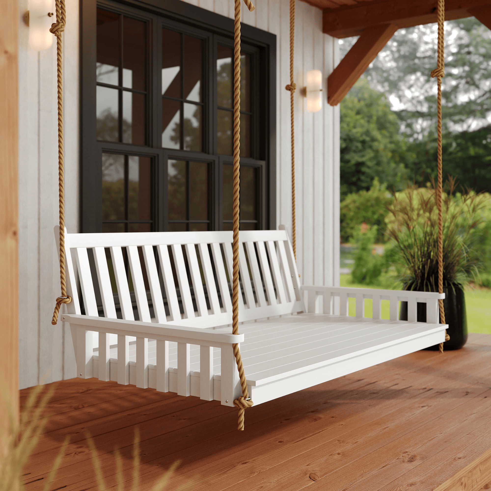 Keystone Amish Co. 4 Foot Franklin Recycled Plastic Swing Bed, Black