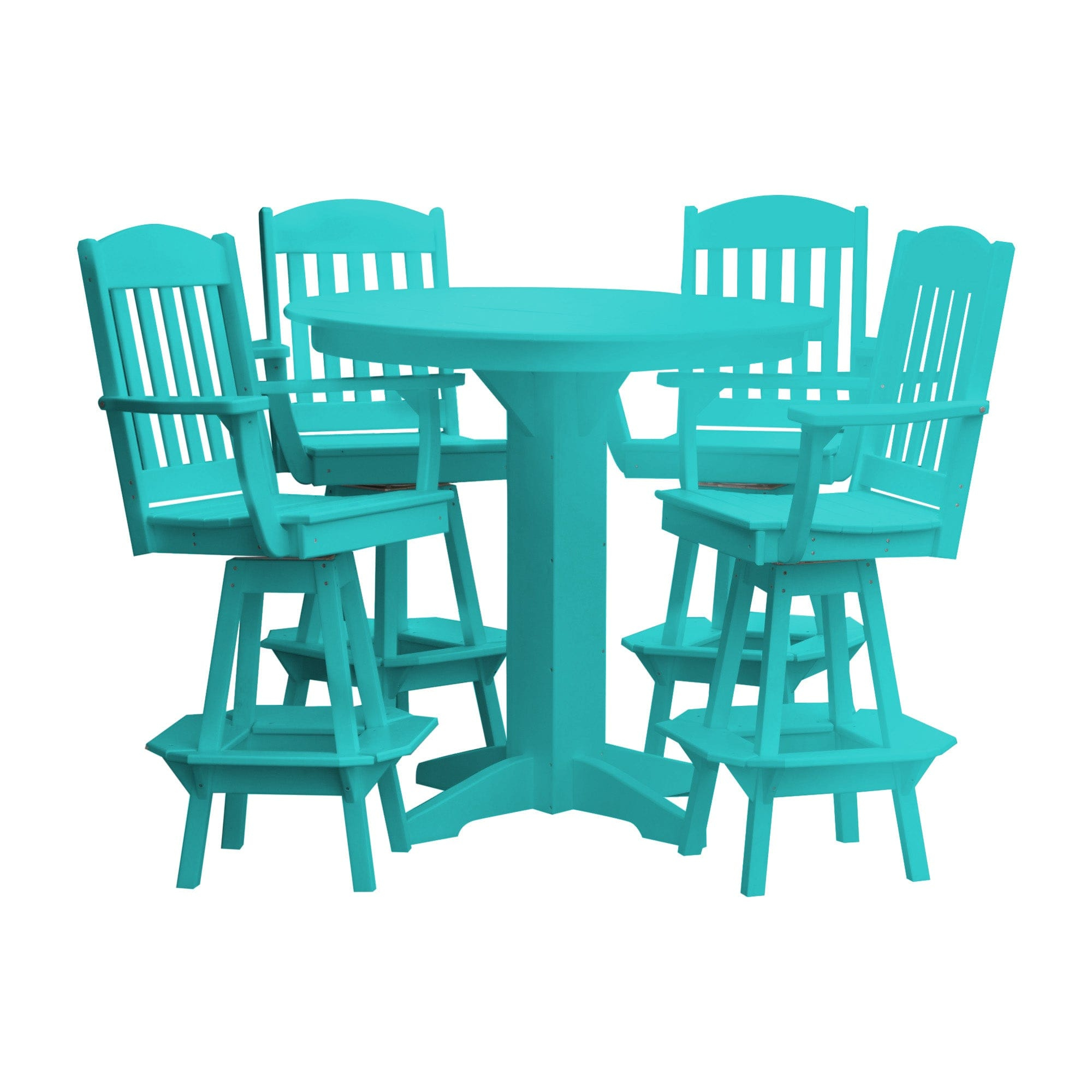Keystone Amish Co. Classic 5-Piece Poly Round Bar-Height Dining Set