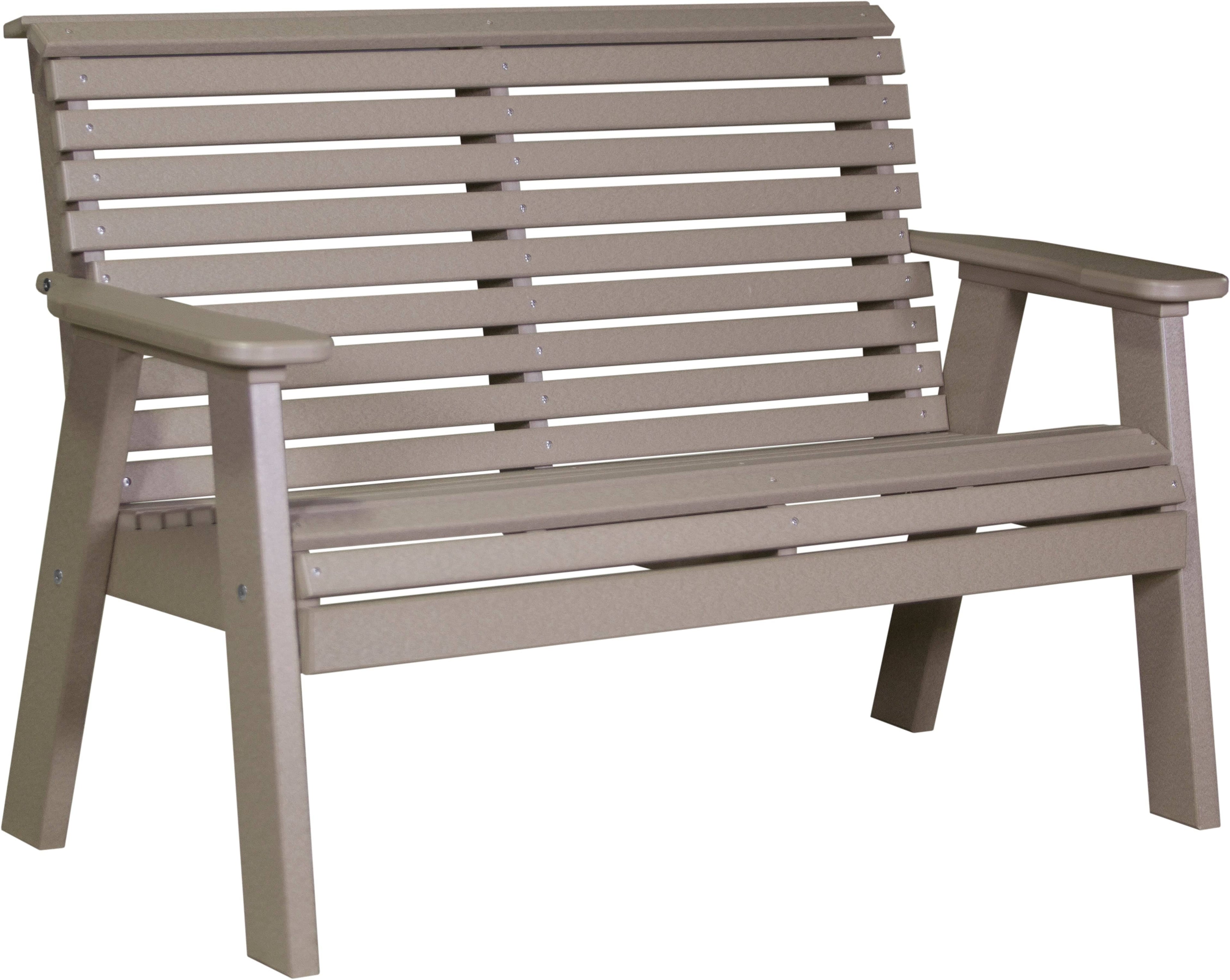 LuxCraft Poly Composite 4-Foot Rollback Outdoor Bench