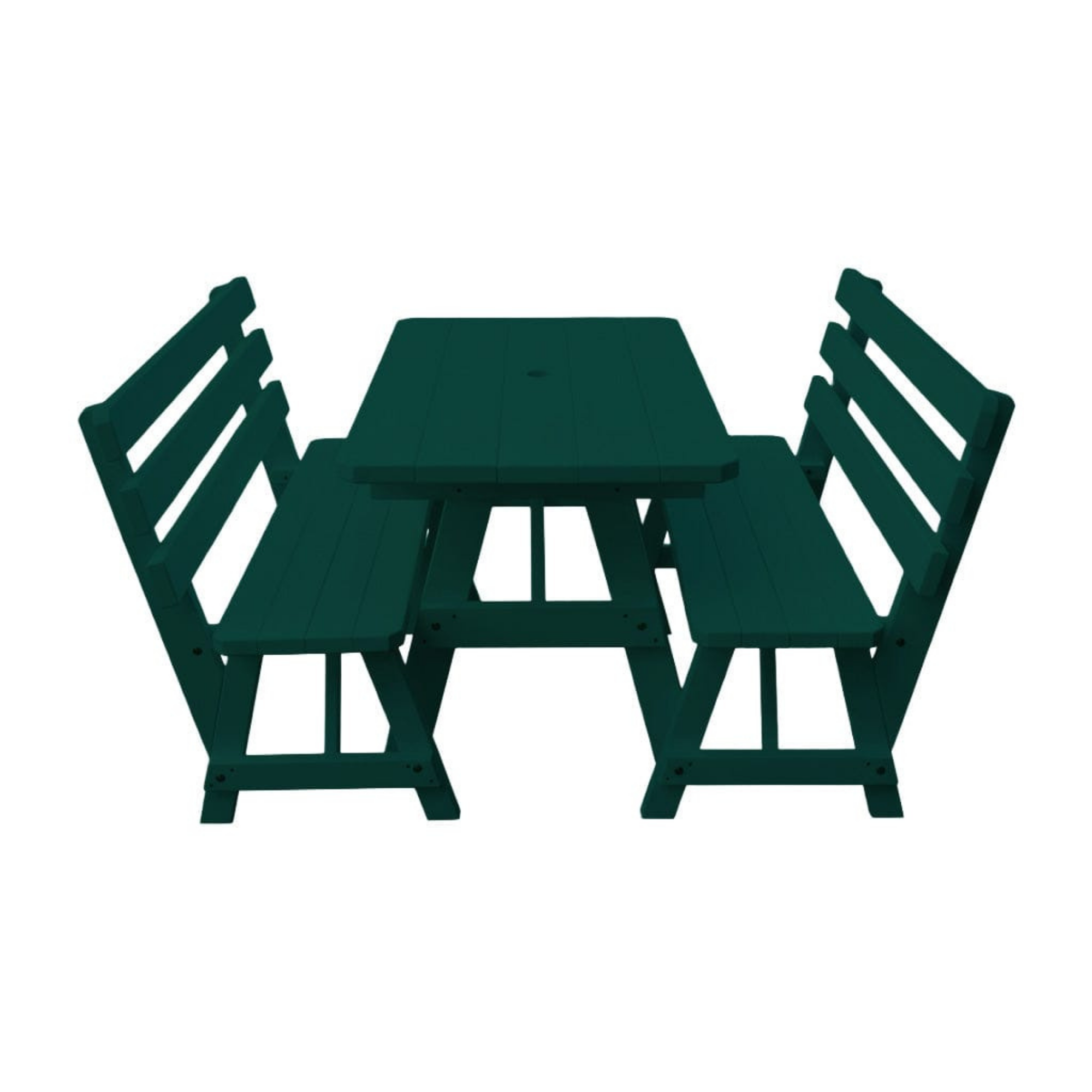 Keystone Amish Co. Wooden Outdoor Dining Set with 2 Backed Benches