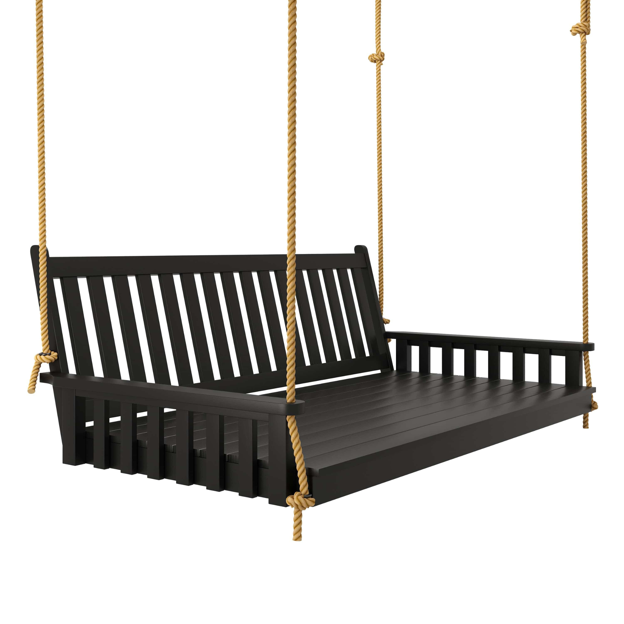 Keystone Amish Co. 6 Foot Franklin Porch Swing Bed, Black Paint