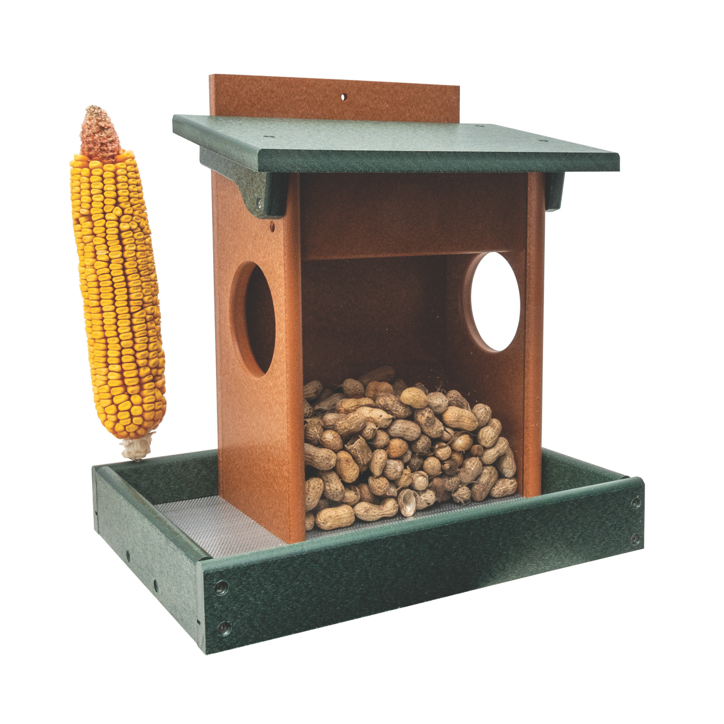 Stratton Field Poly Lumber Post-Mount Squirrel House Feeder