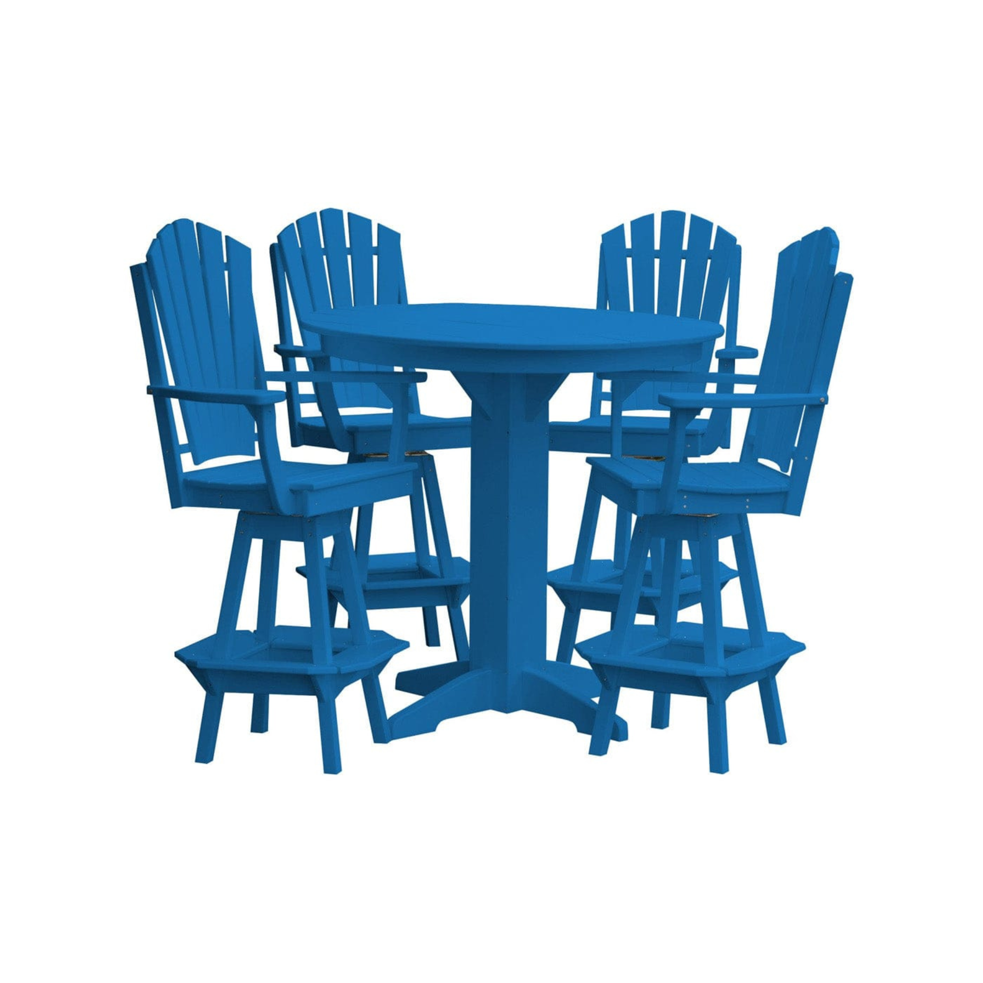 Keystone Amish Co. Sunburst 5-Piece Poly Bar Dining Set with Round Table