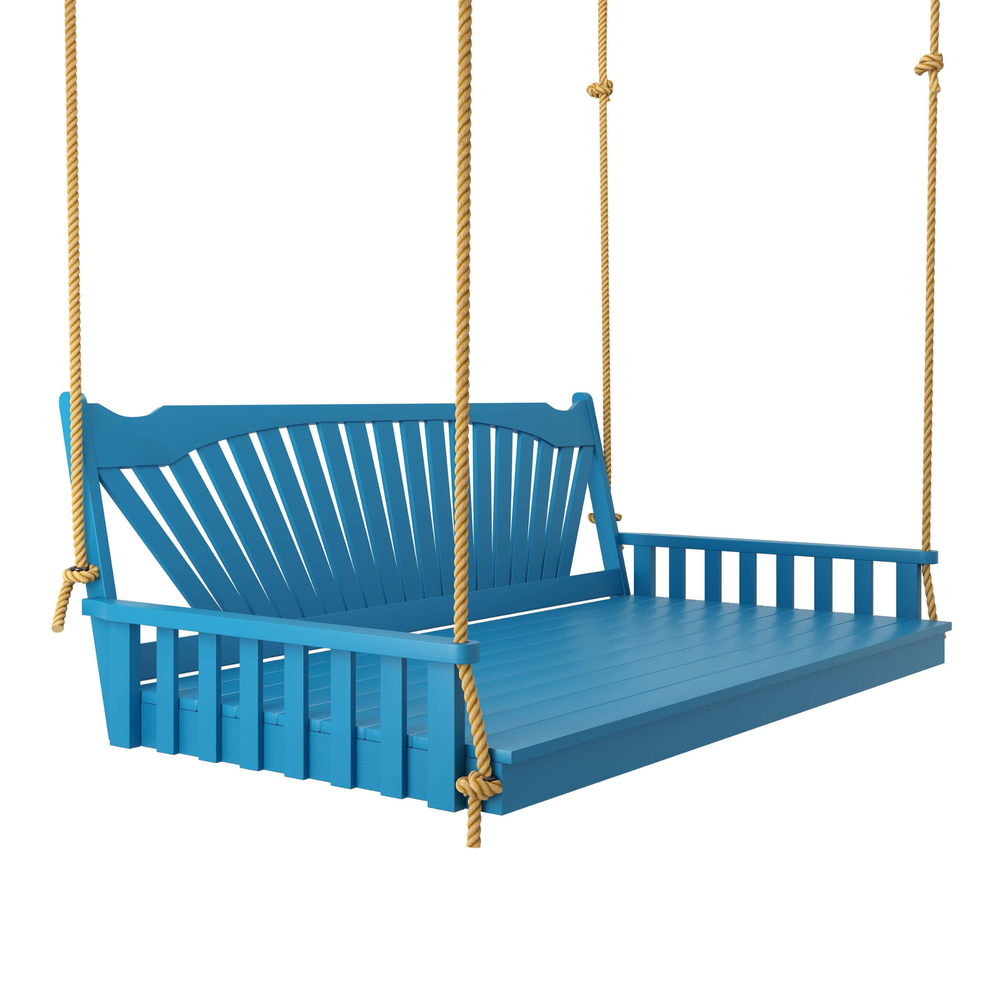 Keystone Amish Co. 4 Foot Sunburst Porch Swing Bed, Carribean Blue Paint
