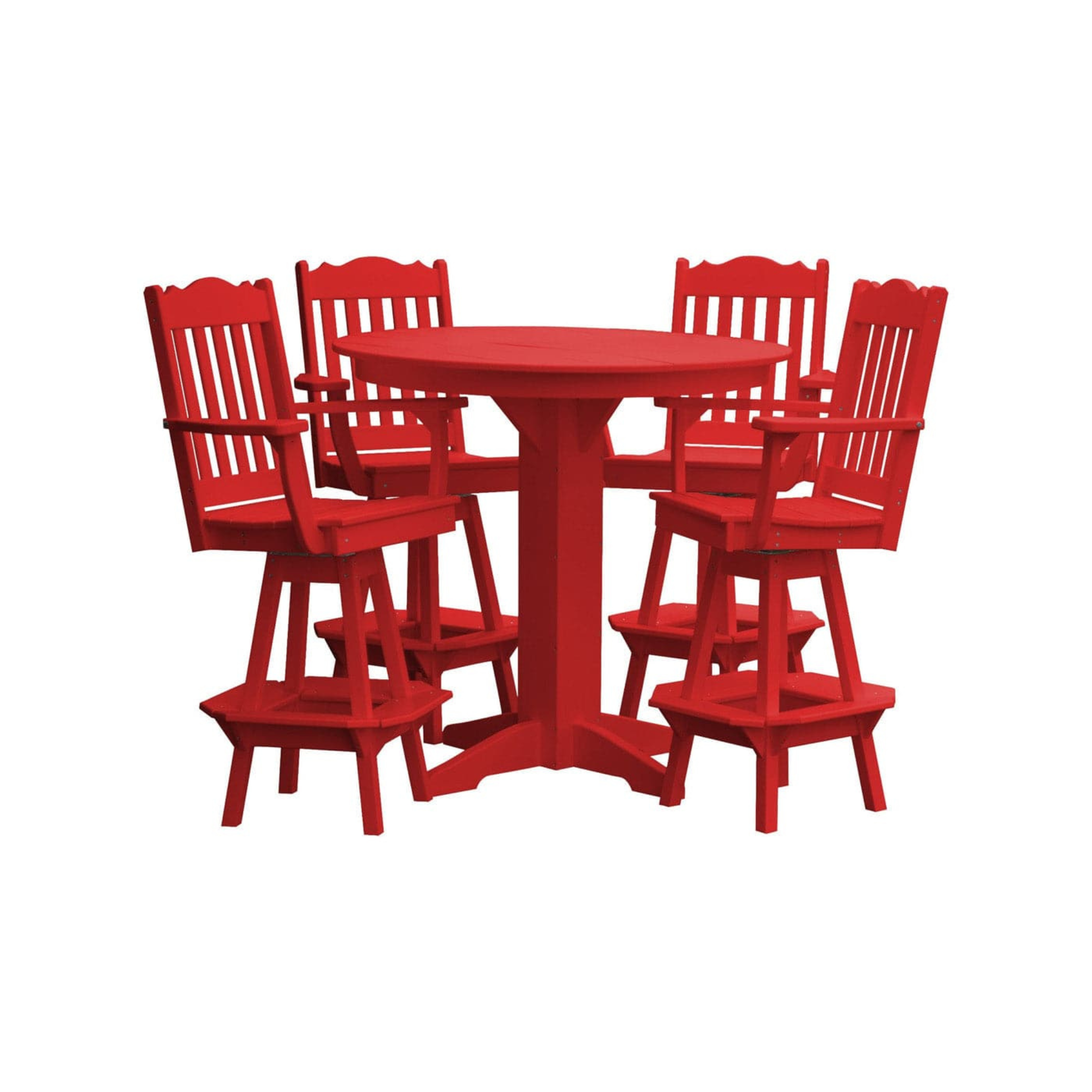 Keystone Amish Co. York 5-Piece Poly Bar Dining Set with Round Table