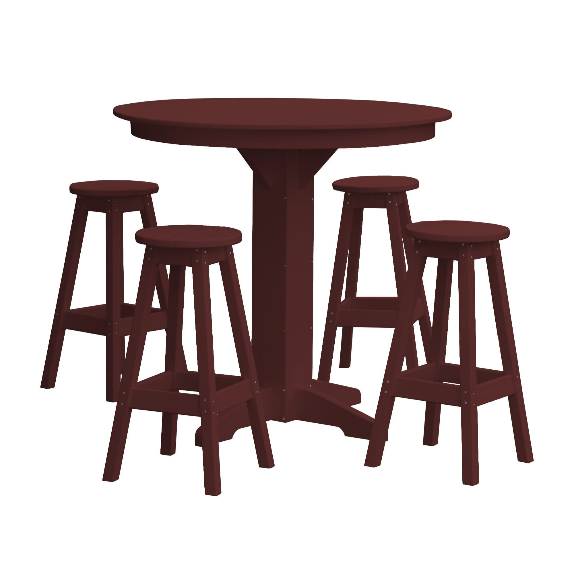 Keystone Amish Co. Poly Composite Sierra 5-Piece Bar Set with Round Table