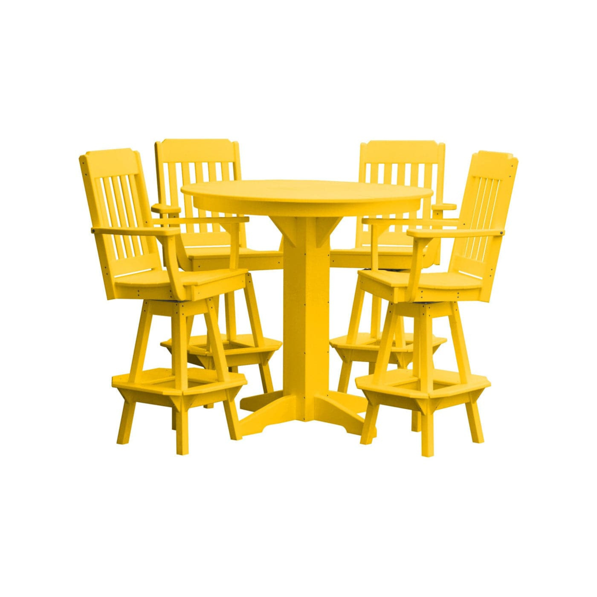 Keystone Amish Co. Traditional 5-Piece Bar Poly Dining Set with Round Table