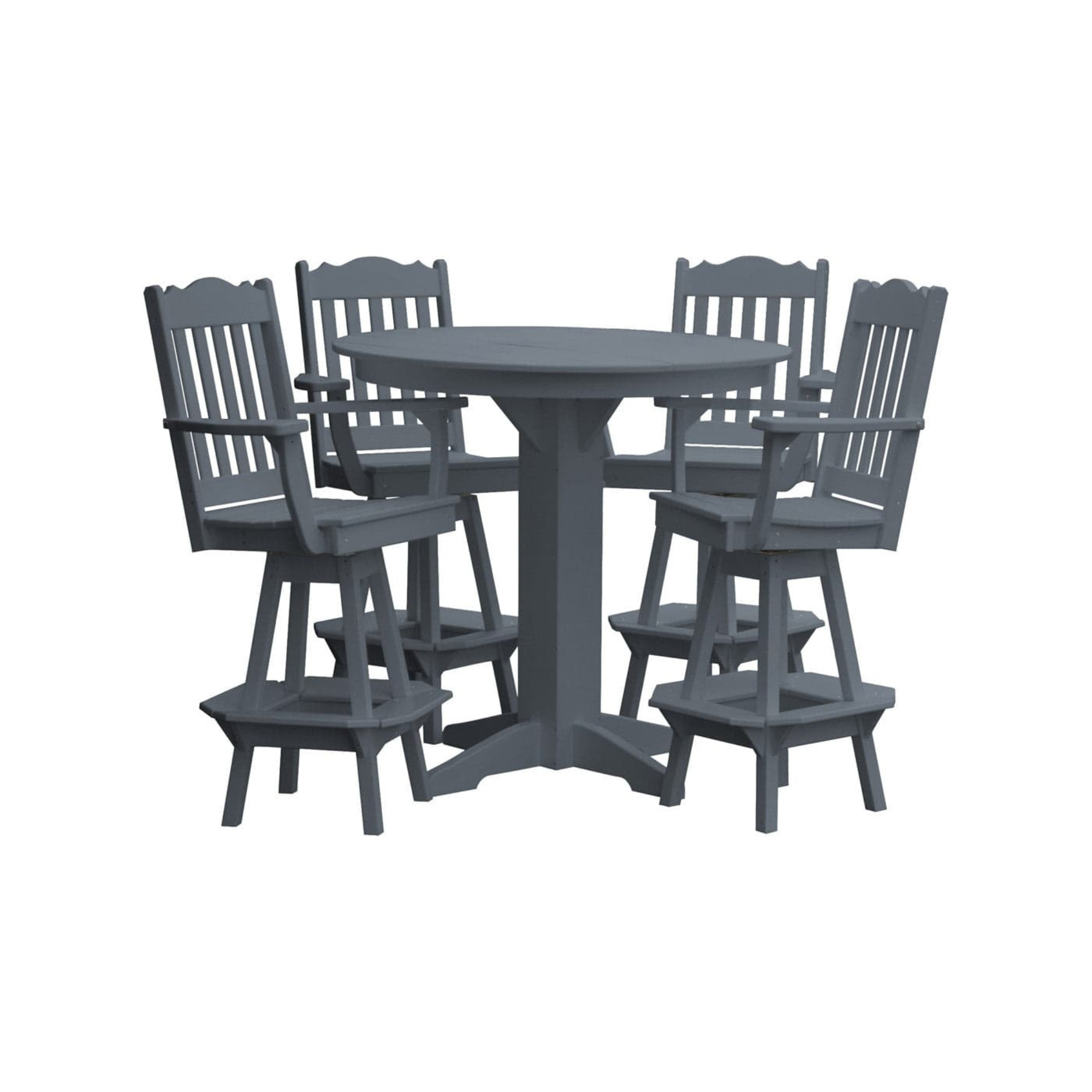 Keystone Amish Co. York 5-Piece Poly Bar Dining Set with Round Table