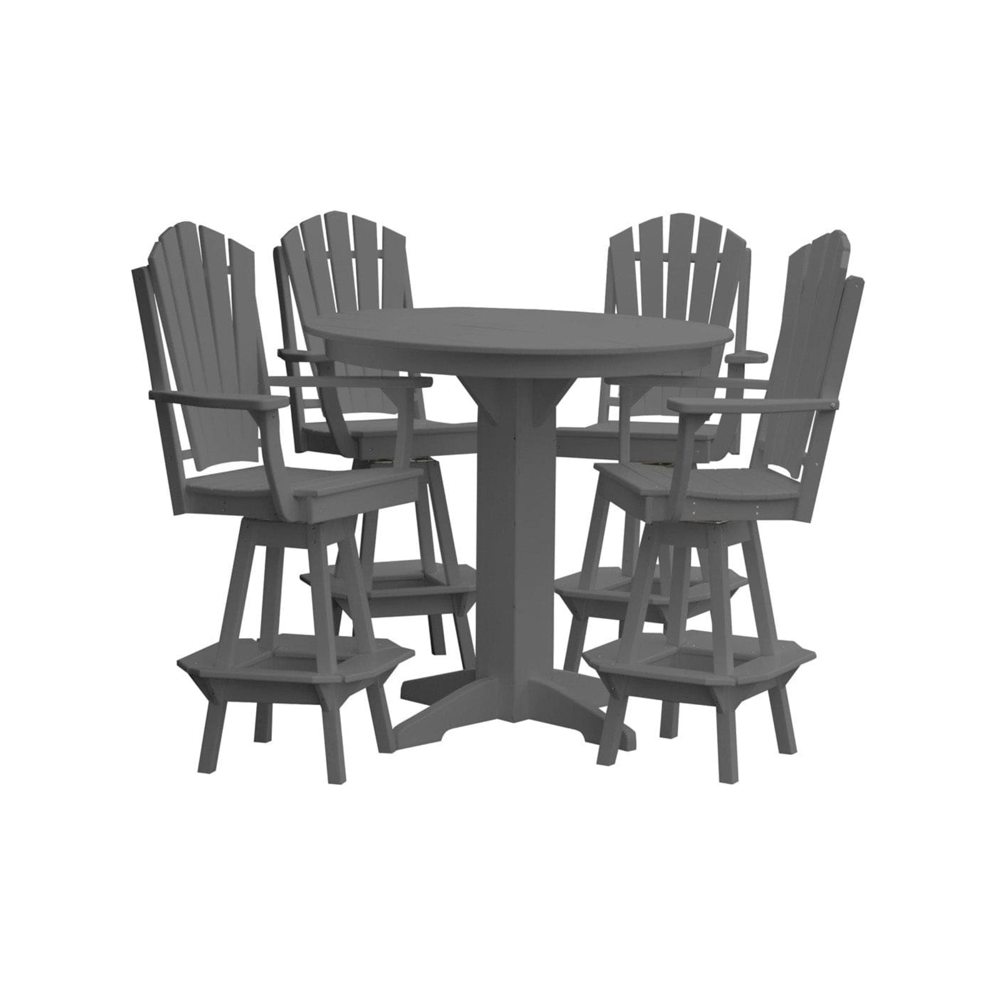 Keystone Amish Co. Sunburst 5-Piece Poly Bar Dining Set with Round Table