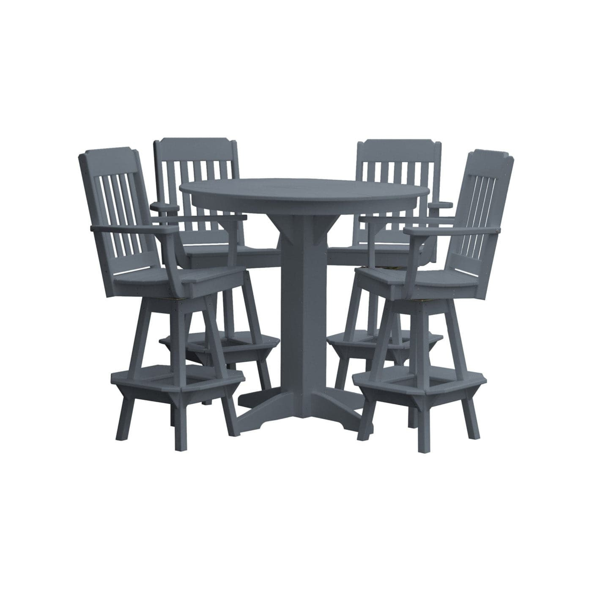 Keystone Amish Co. Traditional 5-Piece Bar Poly Dining Set with Round Table