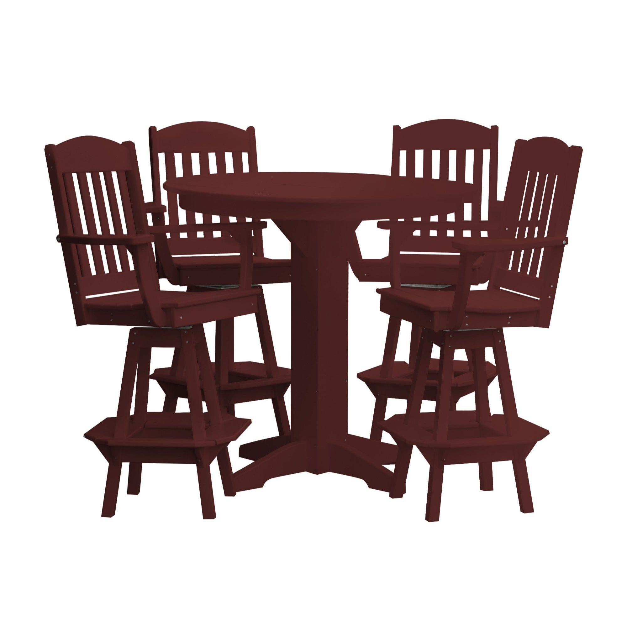 Keystone Amish Co. Classic 5-Piece Poly Round Bar-Height Dining Set