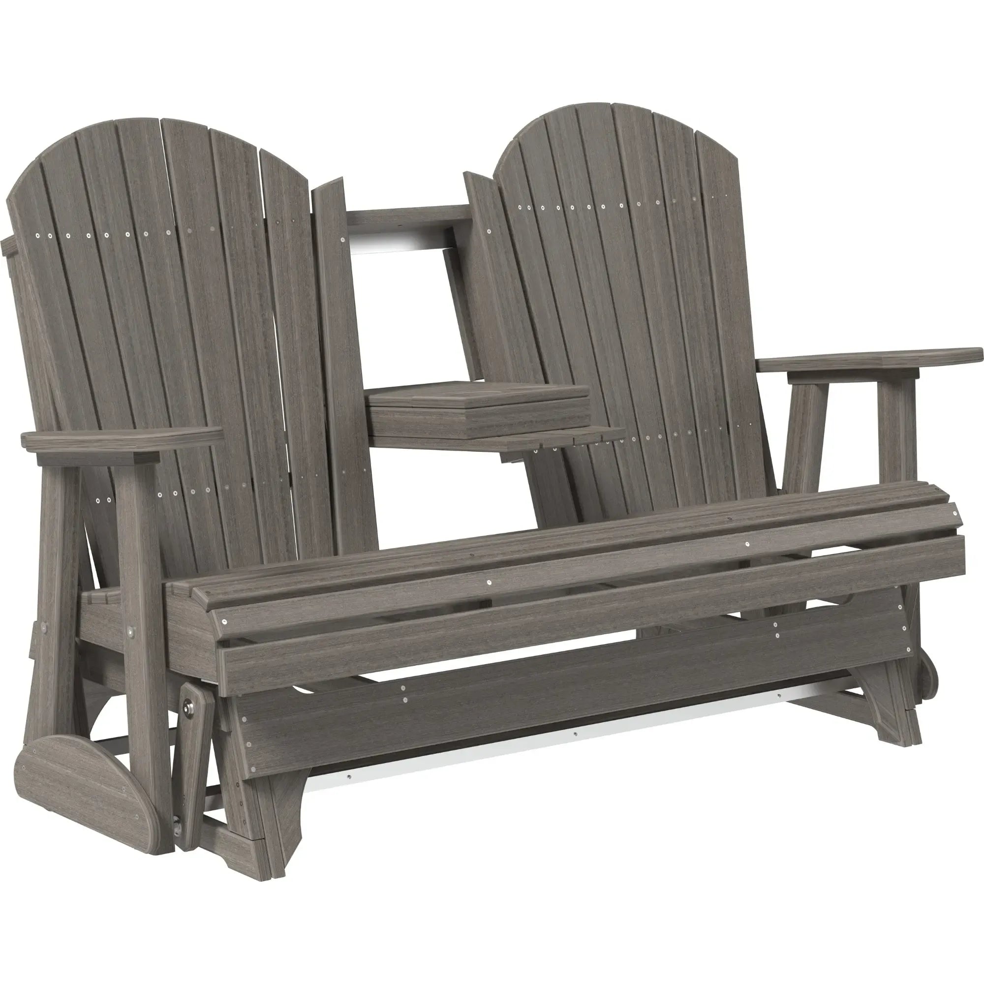 LuxCraft Adirondack Console 5-Foot Poly Composite Patio Glider