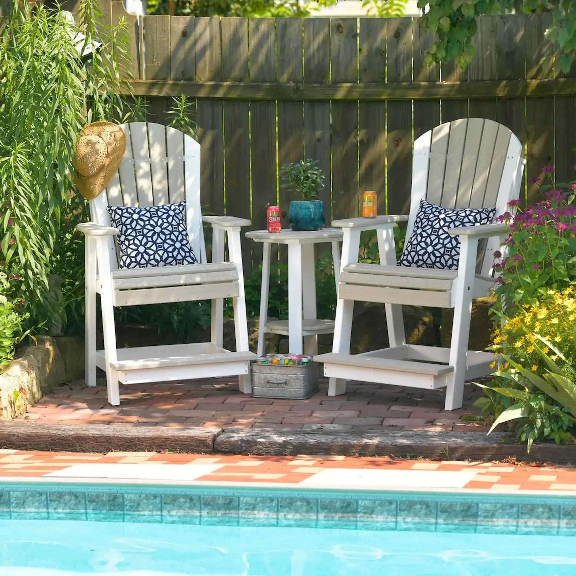 Adirondack Balcony Chairs in Birch & White