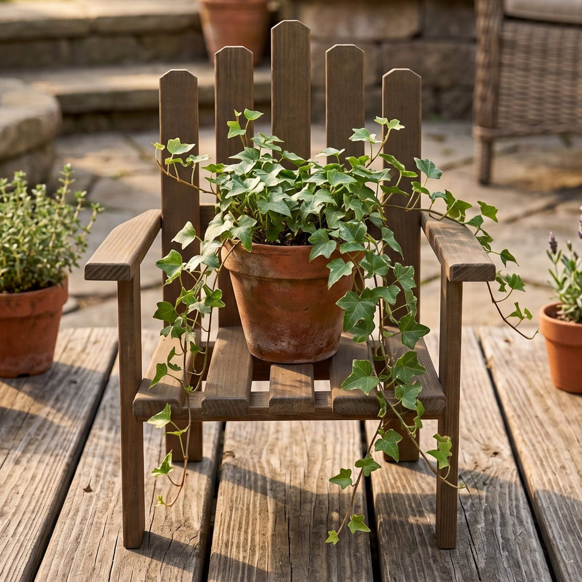Amish Casual Plant Stand in Dark Walnut