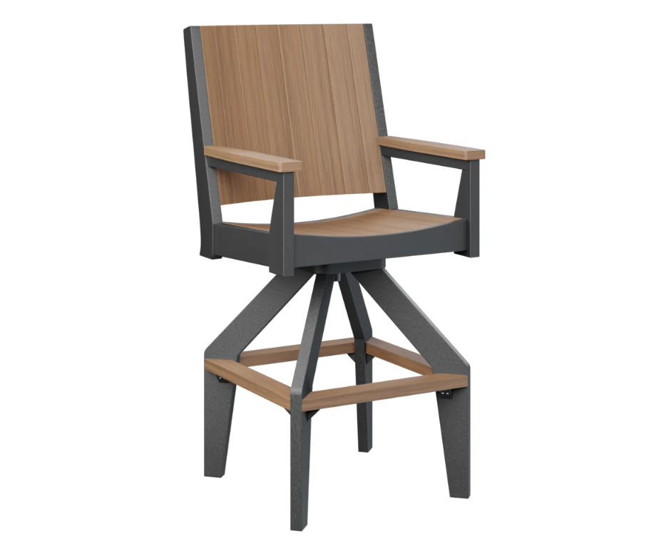 Berlin Gardens Mayhew Outdoor Poly Lumber Chat Extra Tall Swivel Chair