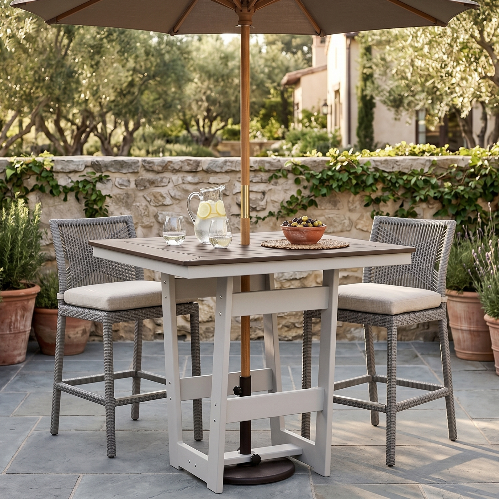 Berlin Gardens Hudson 40″ Outdoor Poly Lumber Square Counter Height Table