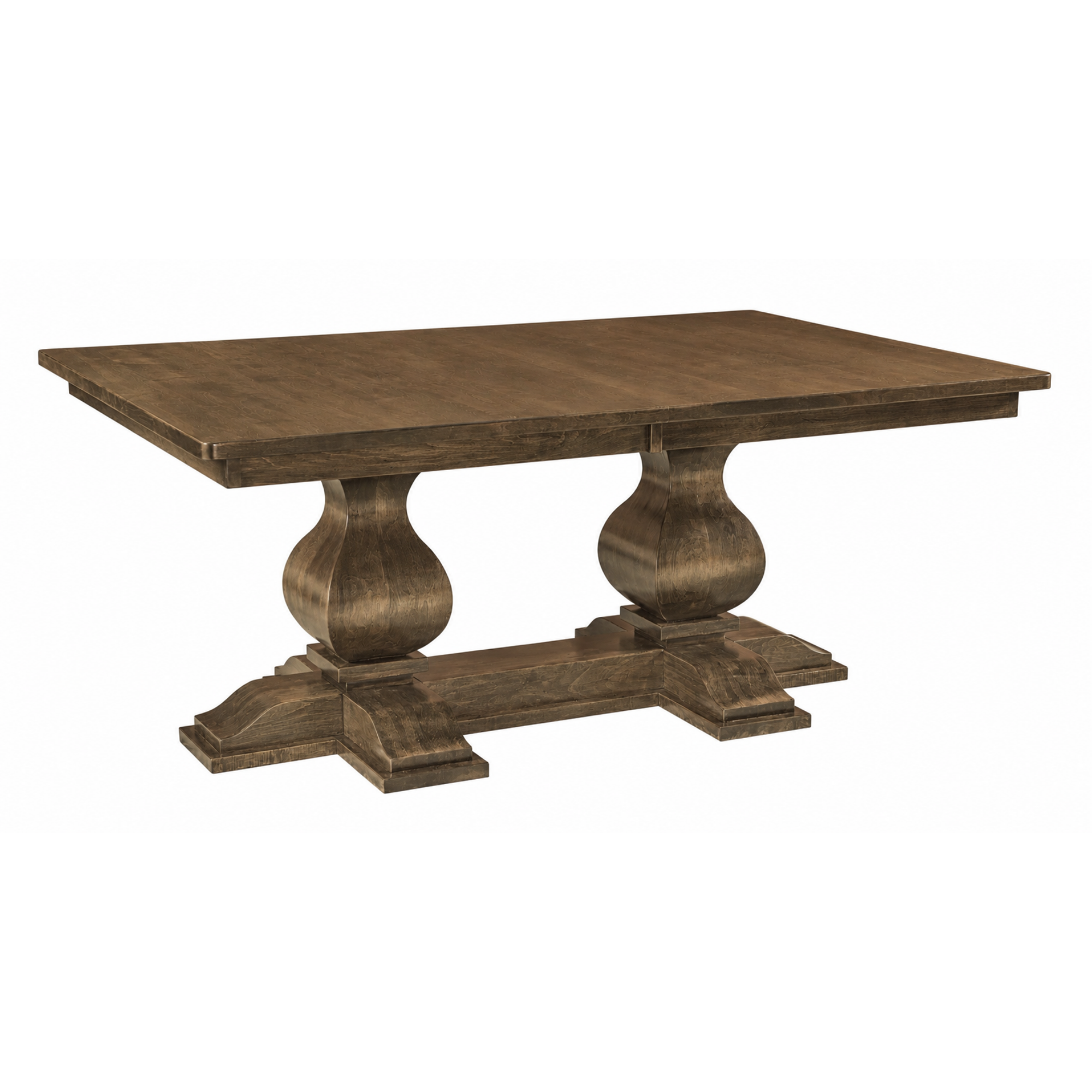 Hoosier Timbercraft Hawthorne Brown Maple Double Pedestal Table